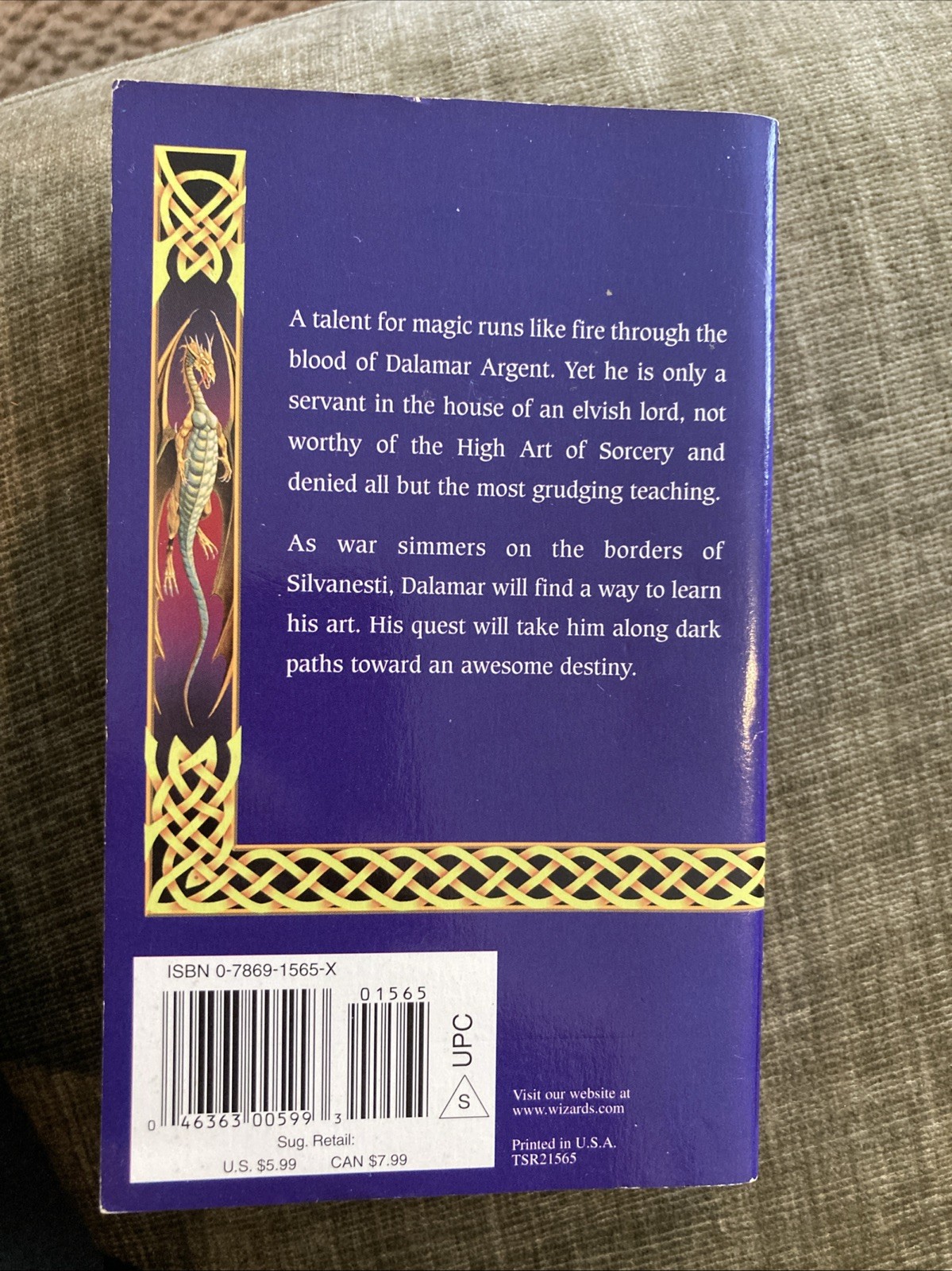 SF Vintage Pb, Dalamar The Dark by Berberick, Wizards Of The Coast pbo 2000, NF