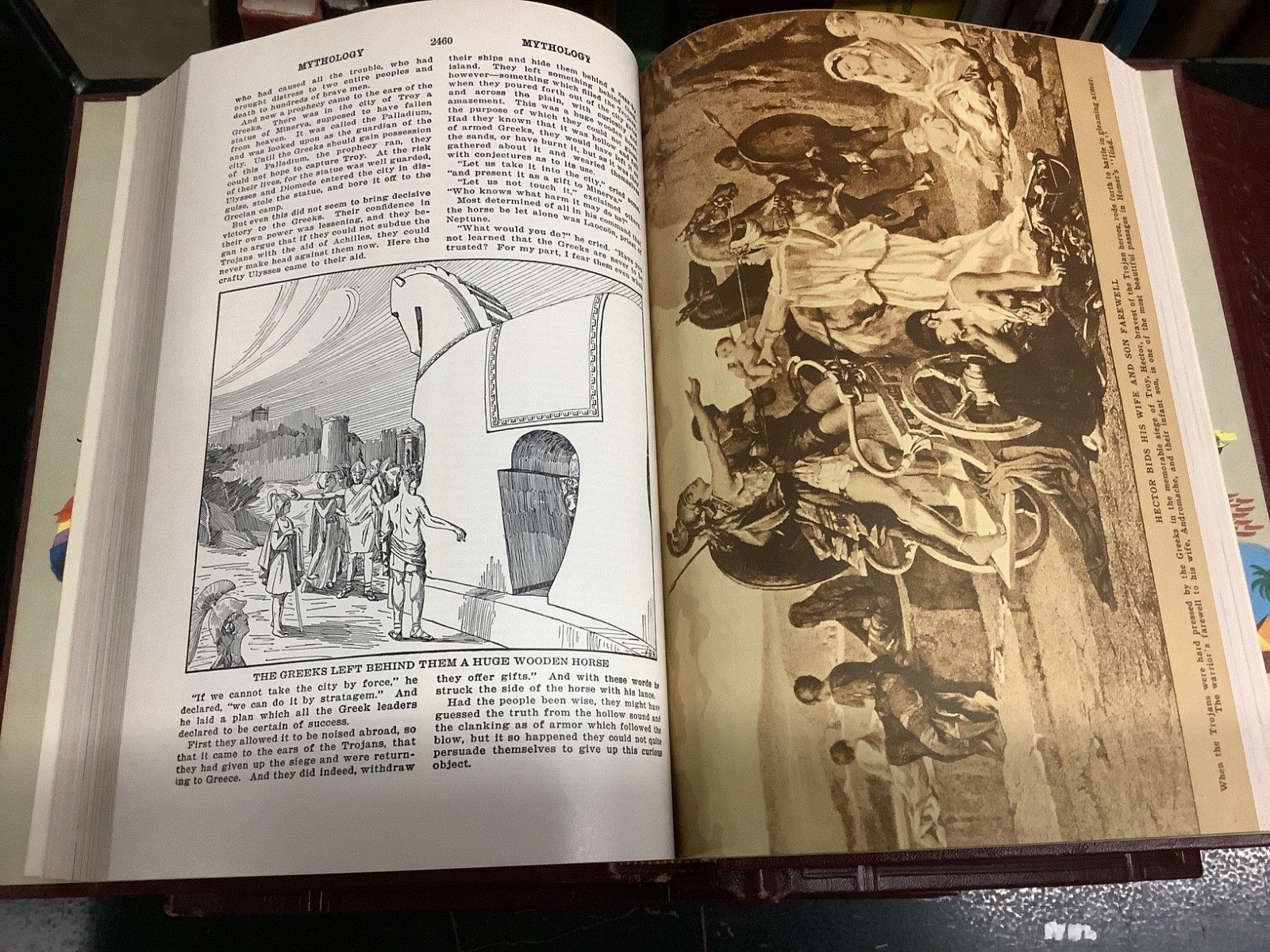 American Educator Encyclopedia 10 Vol. Complete 1955 Embossed Maroon Leather