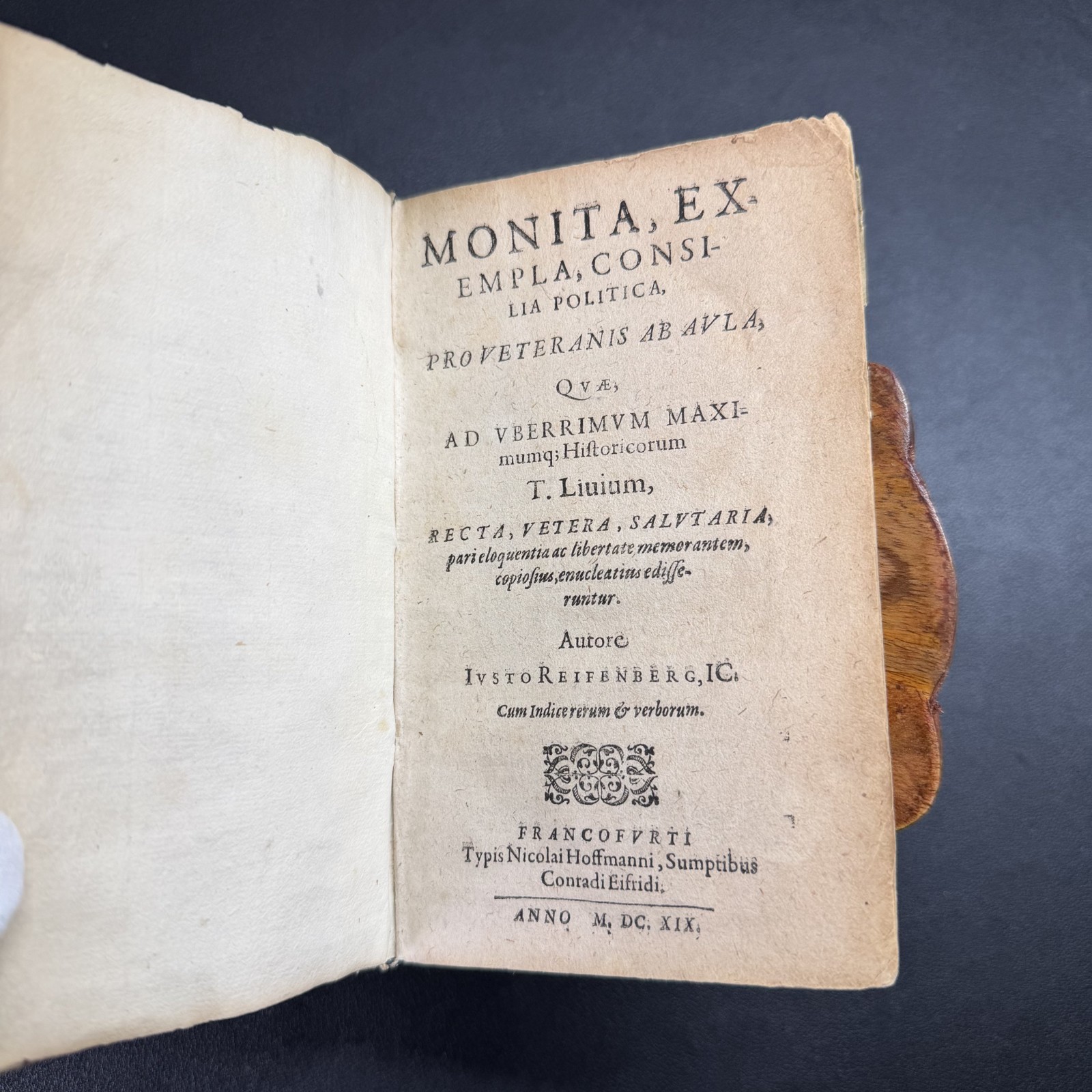 1619 Reifenberg Monita Politica & Satyricon Latin Vellum 1st Ed