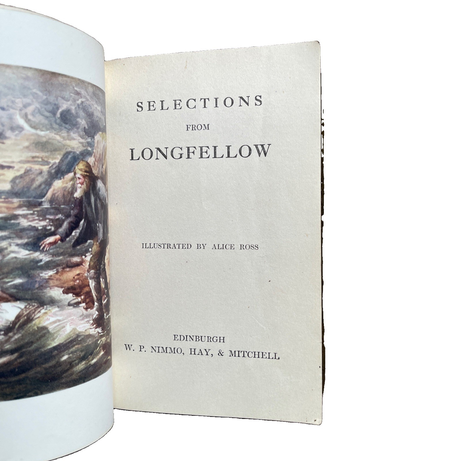 Poems of Longfellow illustrated by Alice Edith Ross c1910 Suede softcover