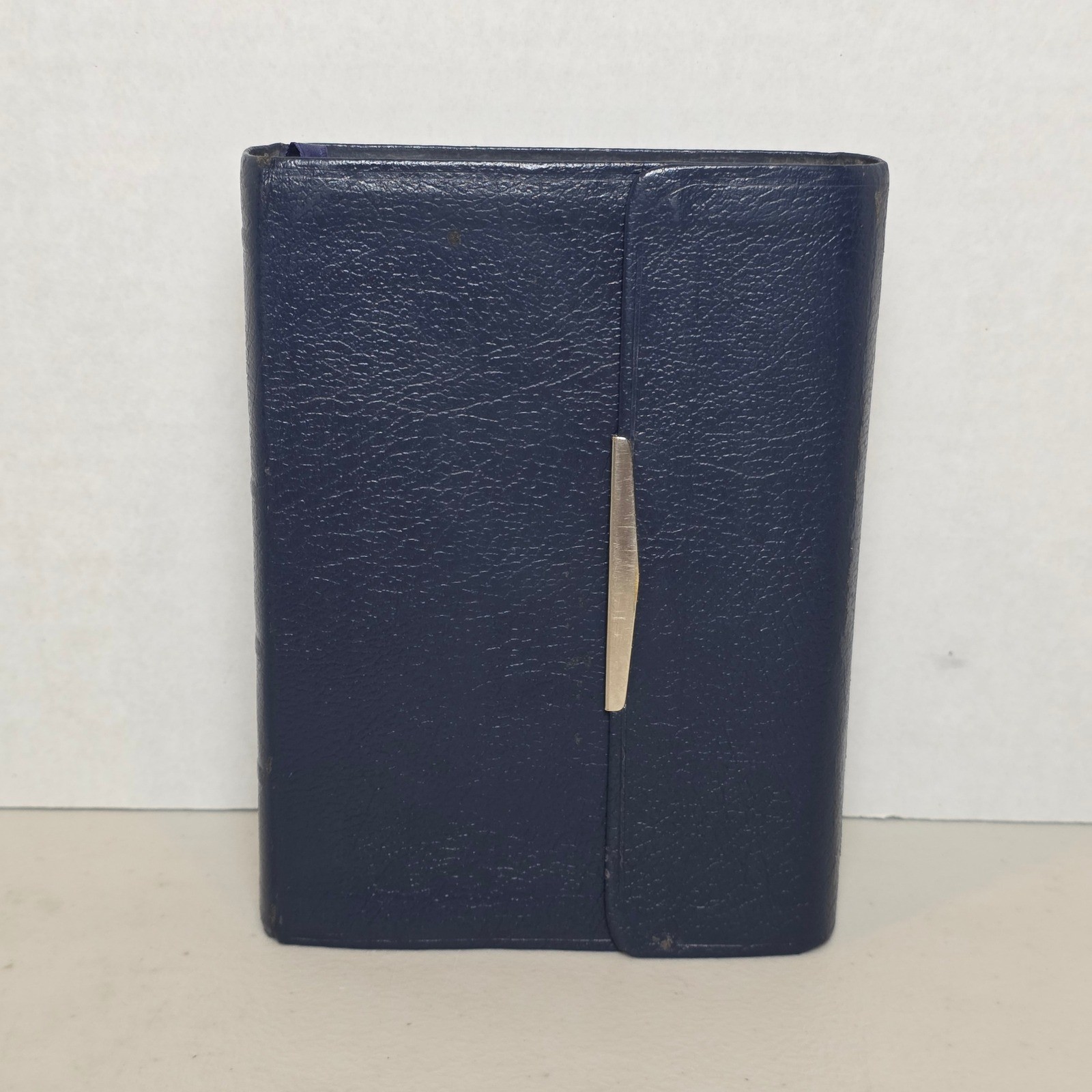 Thomas Nelson KJV Holy Bible Blue Bonded Leather Red Letter Metal Clip 1972 VTG