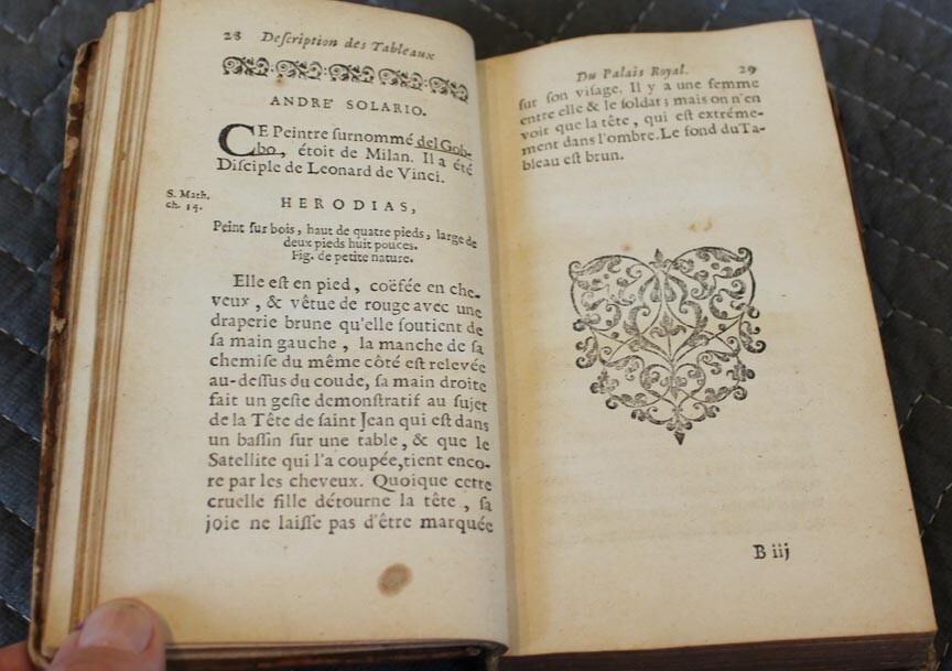 1727 Description of the Paintings Of The French Royal Palace (French Text) RARE