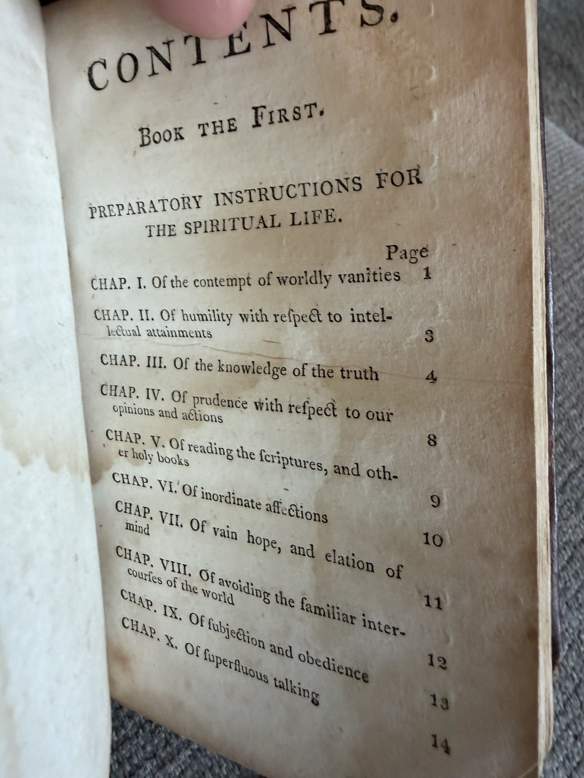 Antique 1803 Of the Imitation of Christ Prayers/Reflections in English
