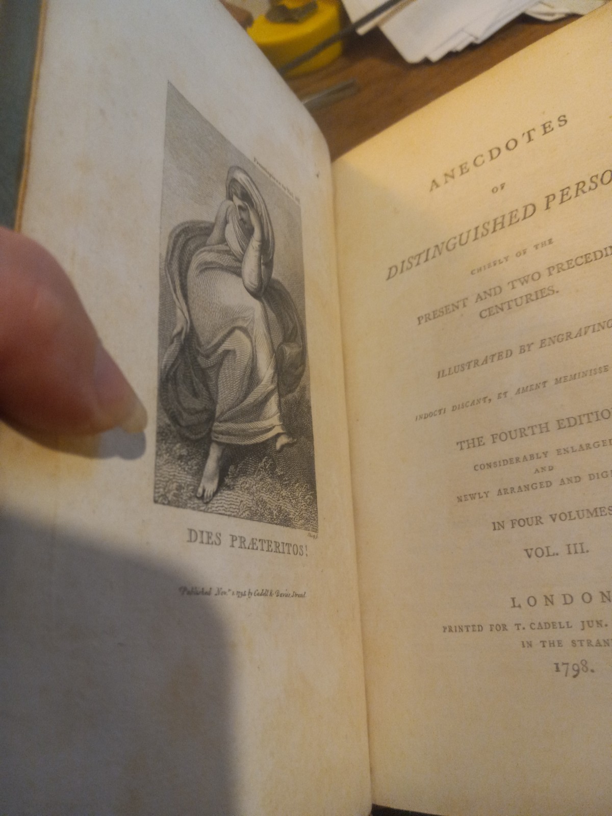 1798 ANECDOTES OF DISTINGUISHED PERSONS OF THE 15TH TO 18TH CENT ILLUST V 3 ONLY