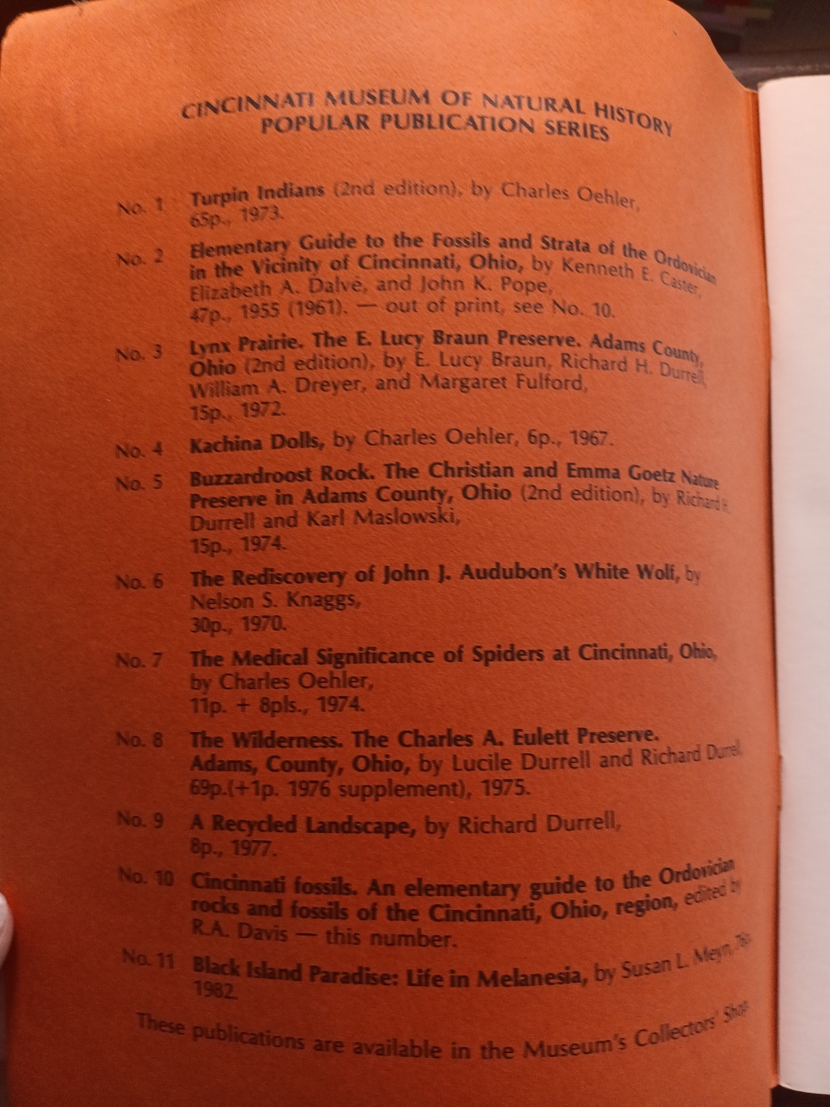 Vintage Cincinnati Fossils Guide Ordovician Rocks R A Davis Ohio Museum Book