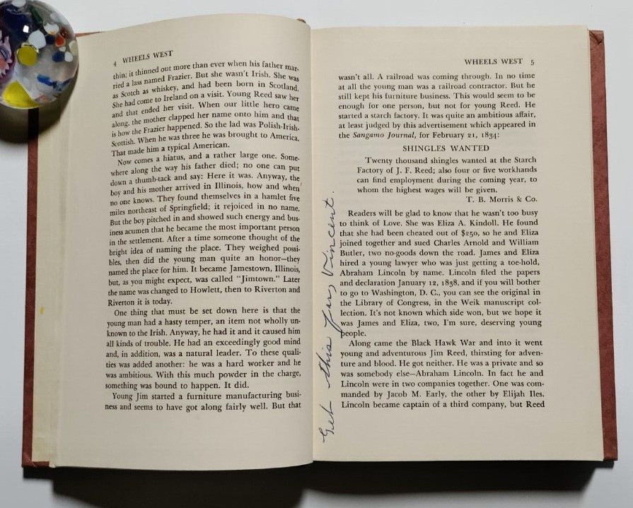 Homer Croy – Wheels West – Story of Donner Party – Signed and Inscribed 1955