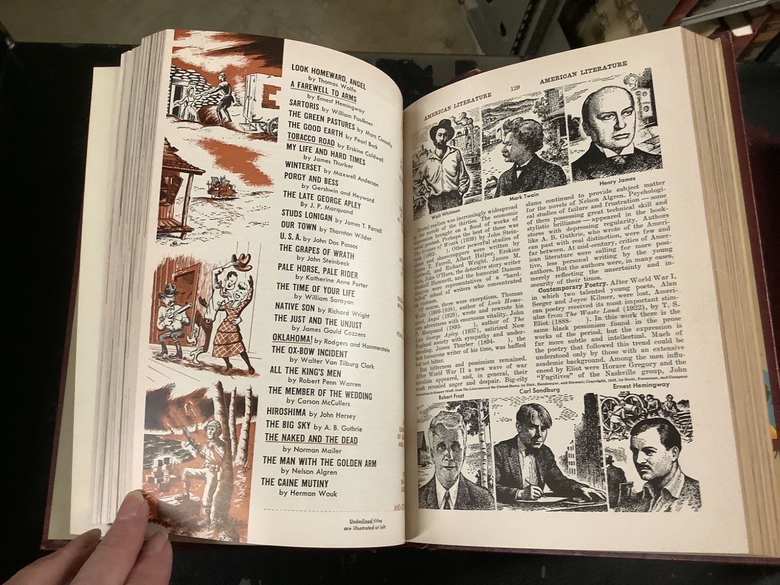 American Educator Encyclopedia 10 Vol. Complete 1955 Embossed Maroon Leather