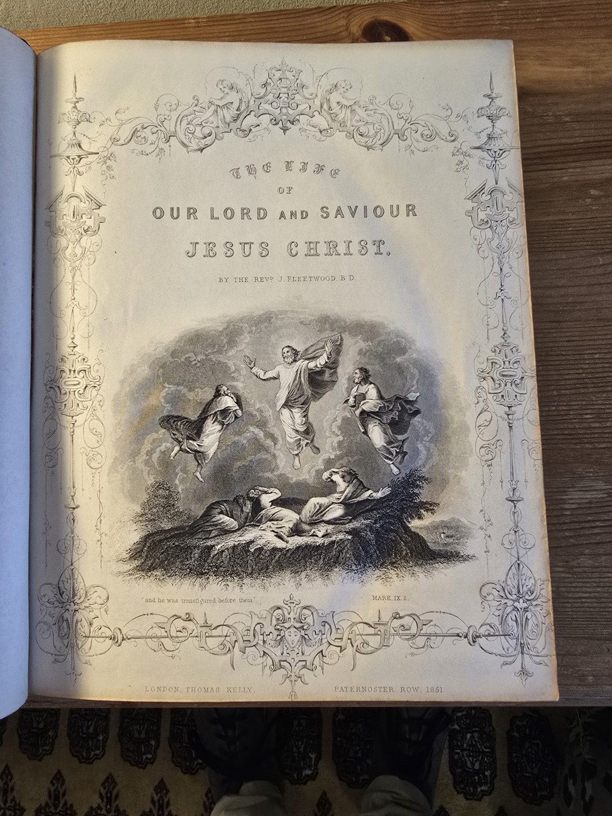 1851 Religious Book. Fine Elaborate Binding.