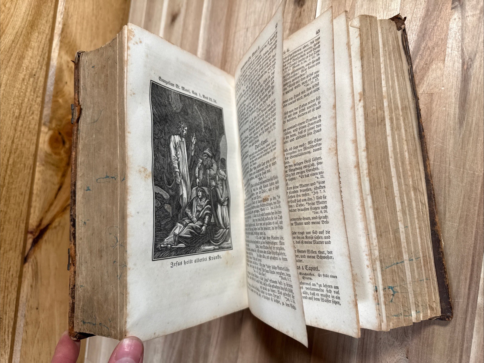 1842 HOLY BIBLE german ILLUSTRATED phiadelphia LUTHER leather ANTIQUE old
