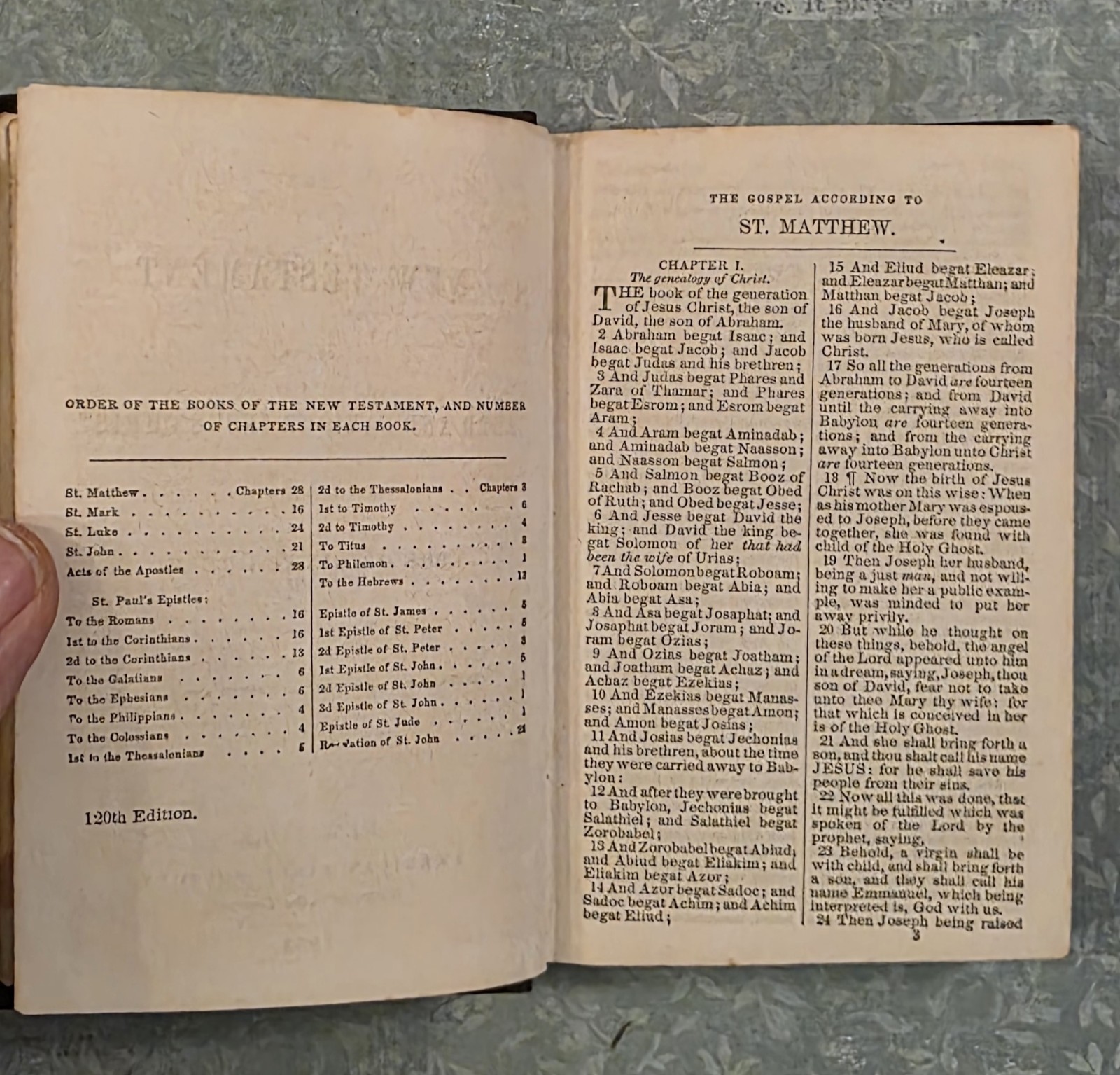 1853 New Testament Small Bible American Bible Society, Antique, Rare. 4.5″