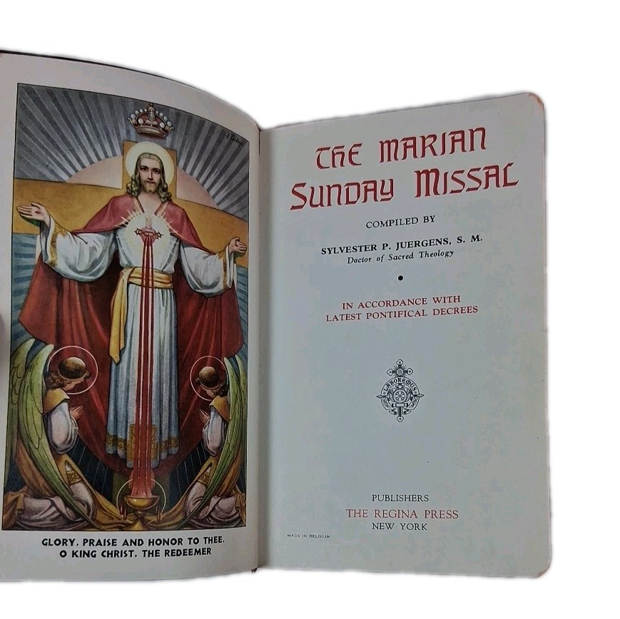 Vintage 1957 Sunday Missals: Marian Sunday and Saint Joseph Continuous, Lot of 2