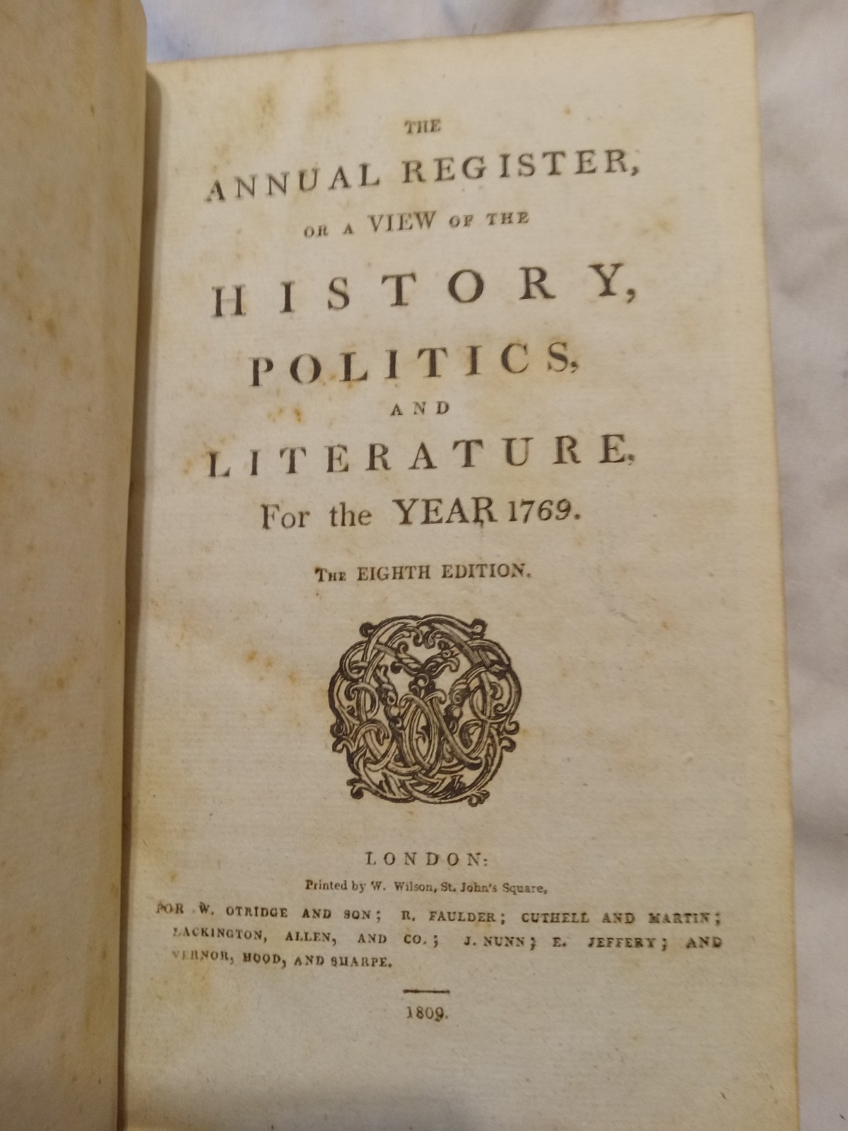 The Annual Register For The Year 1769 History Politics And Literature
