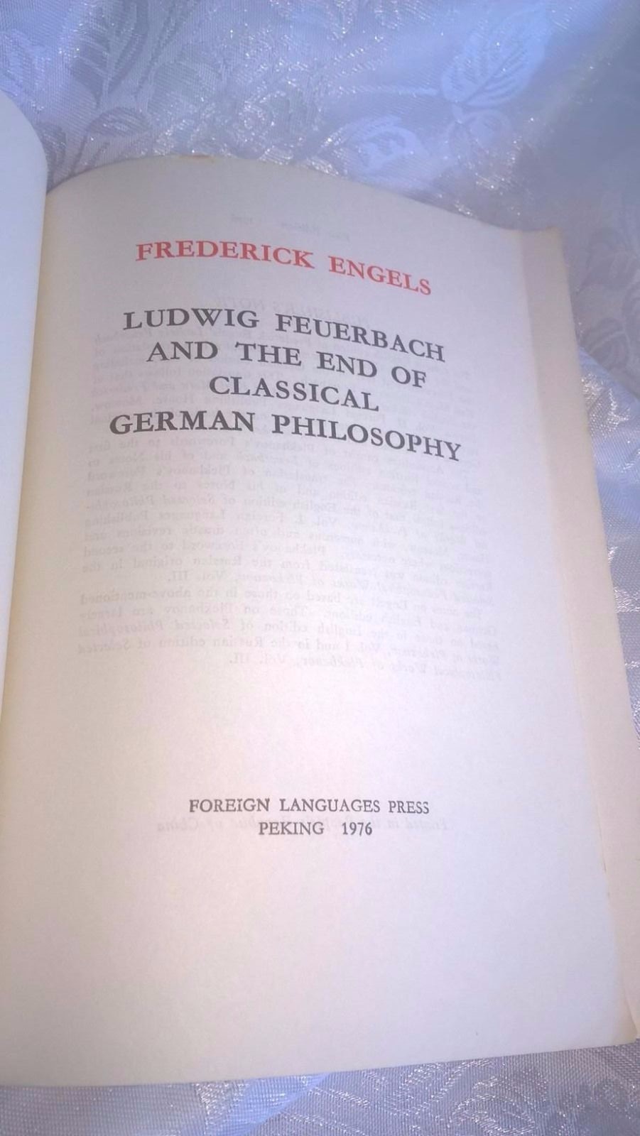 F Engels COMMUNIST 1st Ed 1967 ‘Ludwig Feuerbach & End of Classical German CHINA