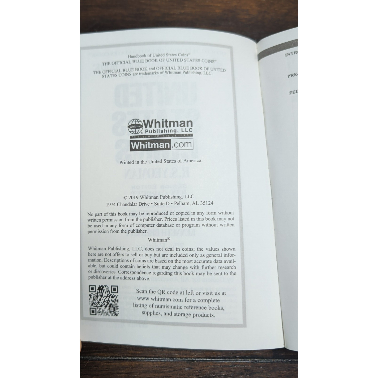 Whitman 2020 Blue Book, Handbook of US Coins, Paperback