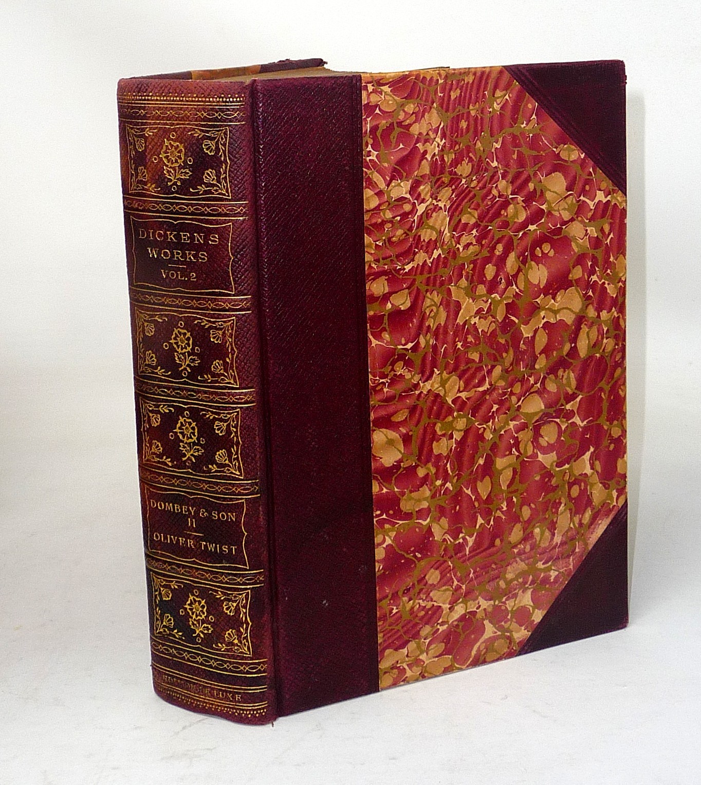 c1880 Set 5 Leather Dickens DeLuxe Ltd Edition David Copperfield Dombey Oliver