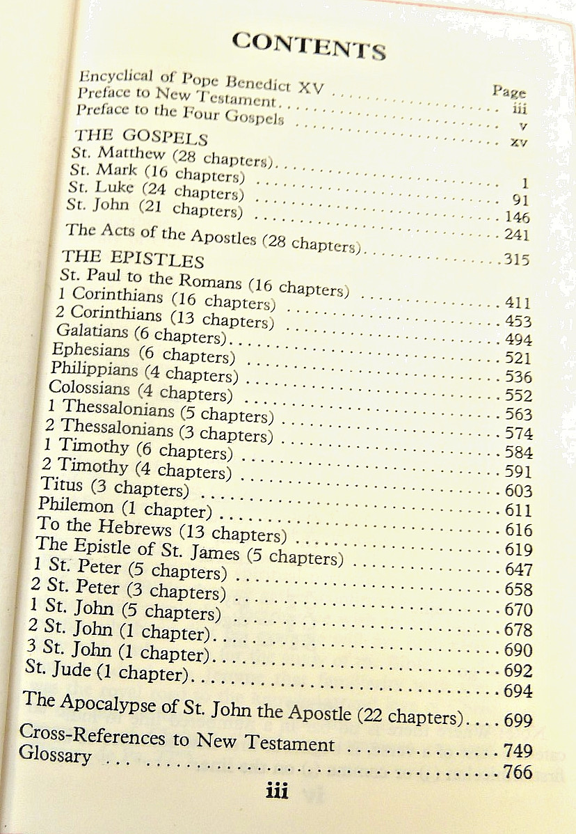 Catholic 1960 THE NEW TESTAMENT–CONFRATERNITY VERSION, HB, Illus., 816 pgs.