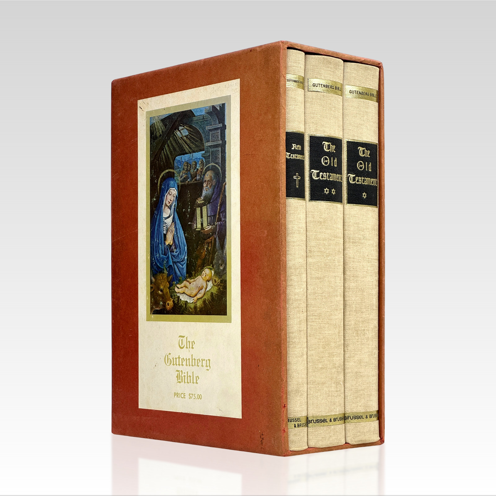 ~1968 Facsimile Gutenberg Bible 2 Volume Set Latin English VINTAGE HC VG SET
