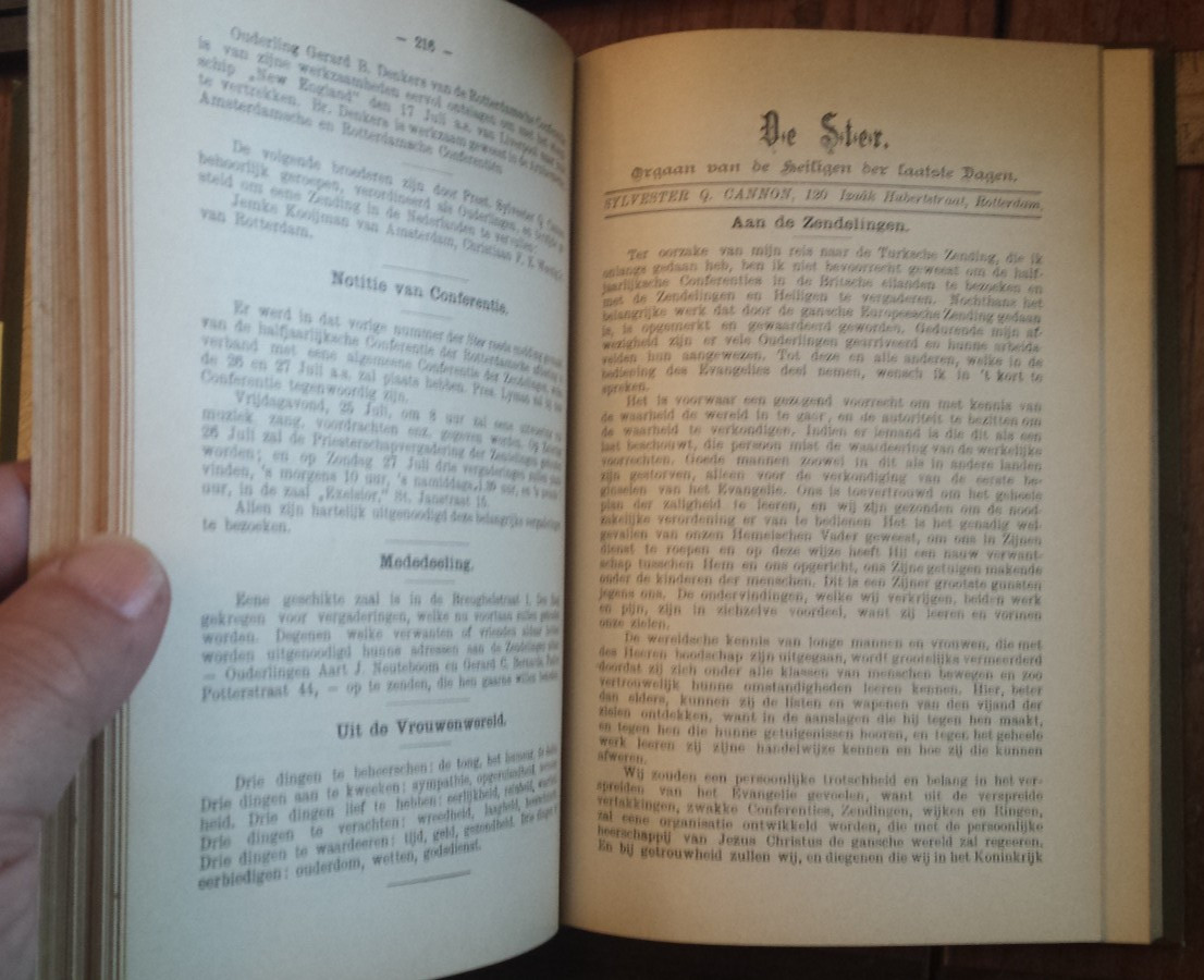 Die Ster 1902-1913 hardcovers LDS Morman news journal in Dutch/Nederlands