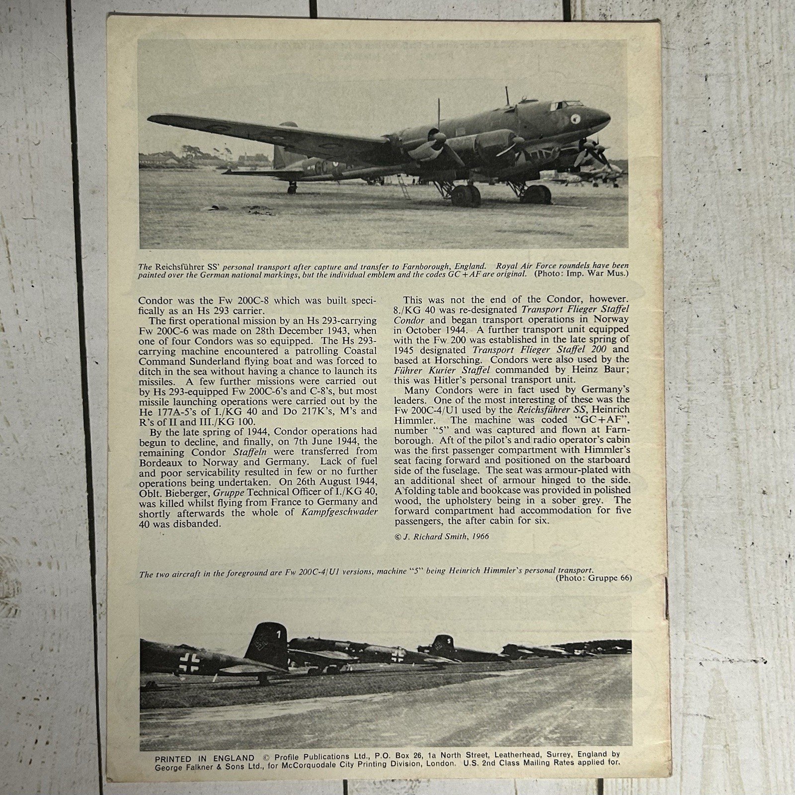 Profile Publications #195 Potez 63 Series by Raymond Danel French WWII Plane
