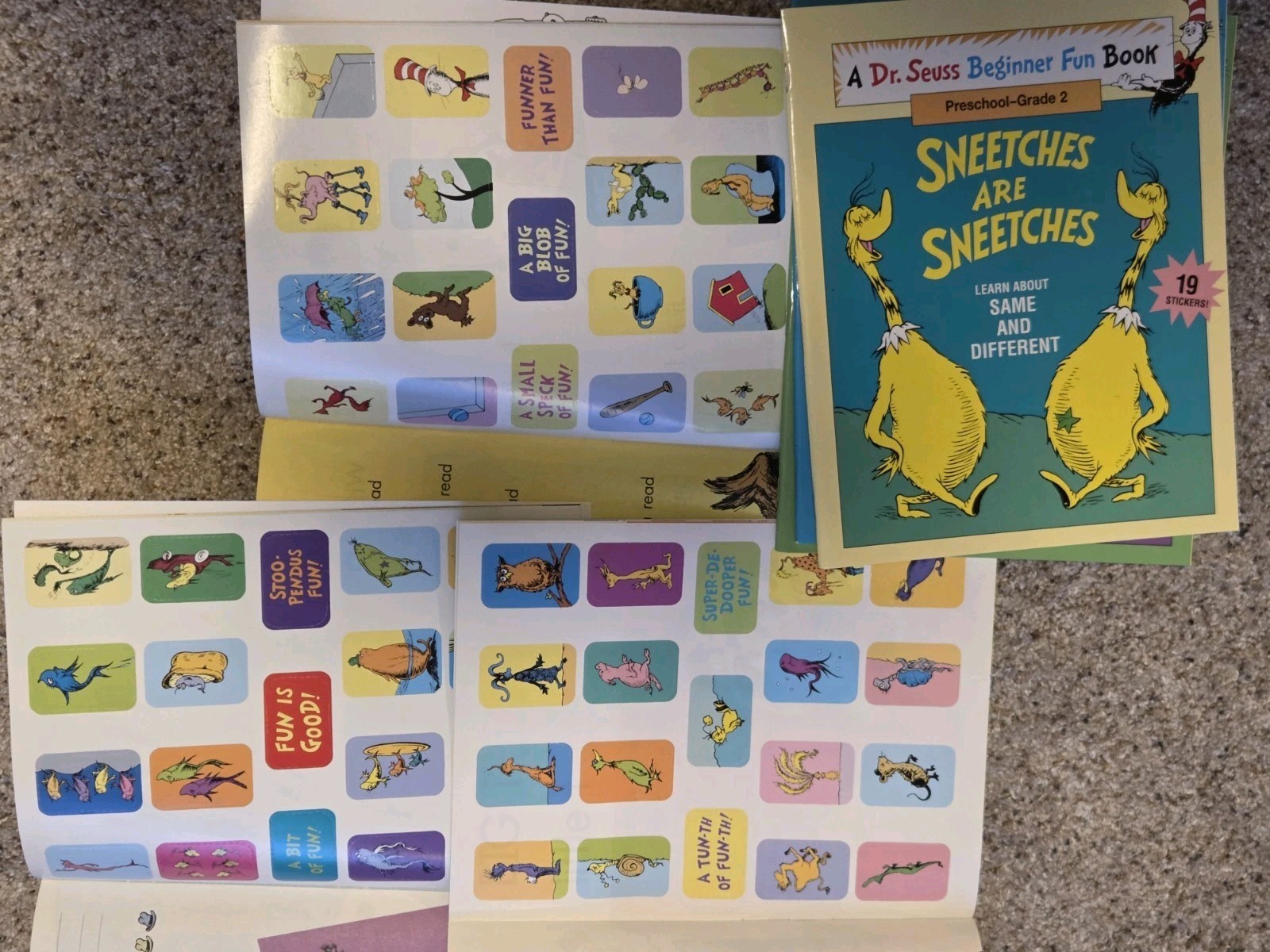 Lot of (6) Dr. Seuss Preschool-Kindergarten Booklets Sticker Fun Books 1995