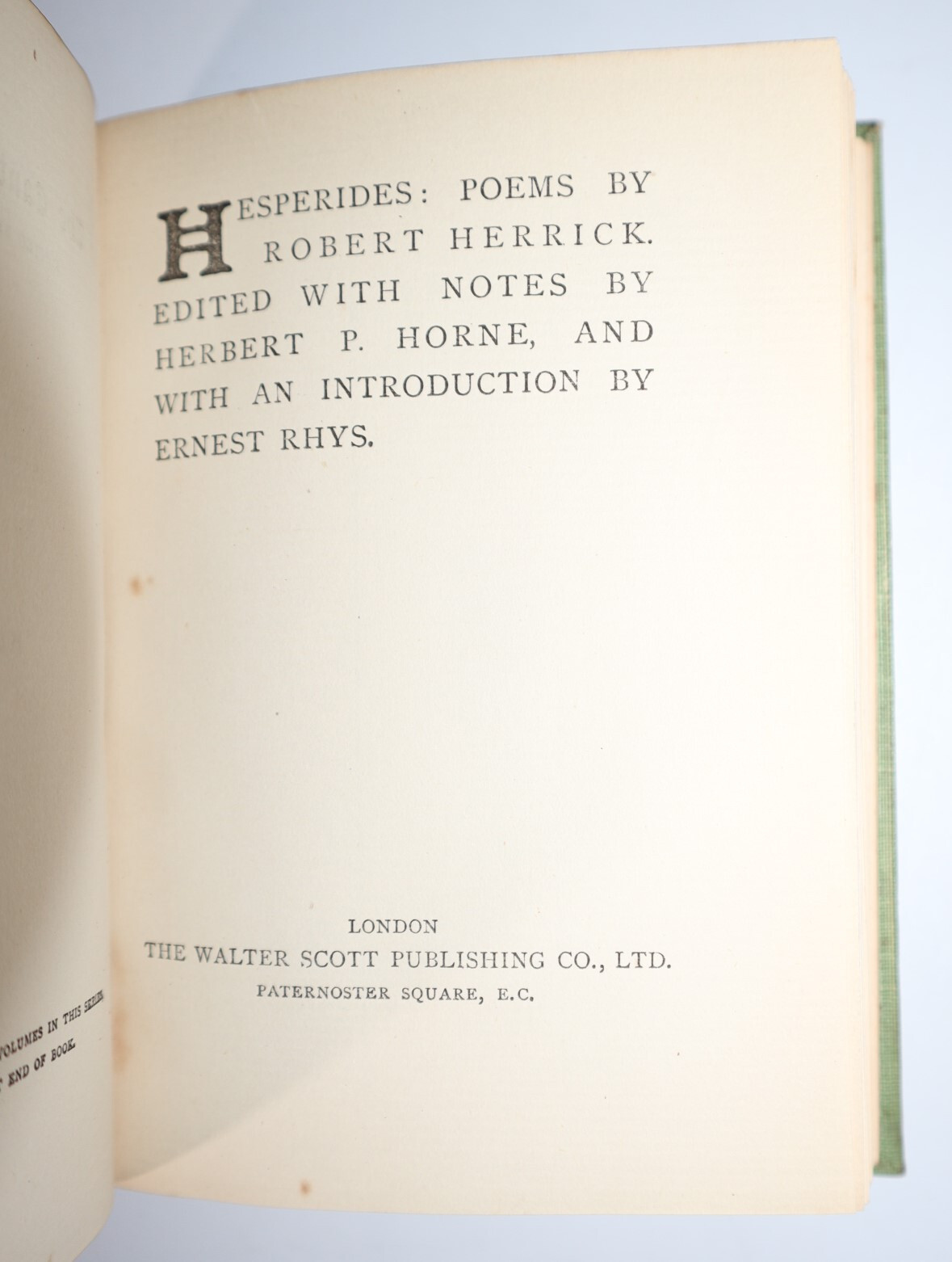 1910s Hesperides Poems by Robert HERRICK Vellum Bumpus Binding Life of Author