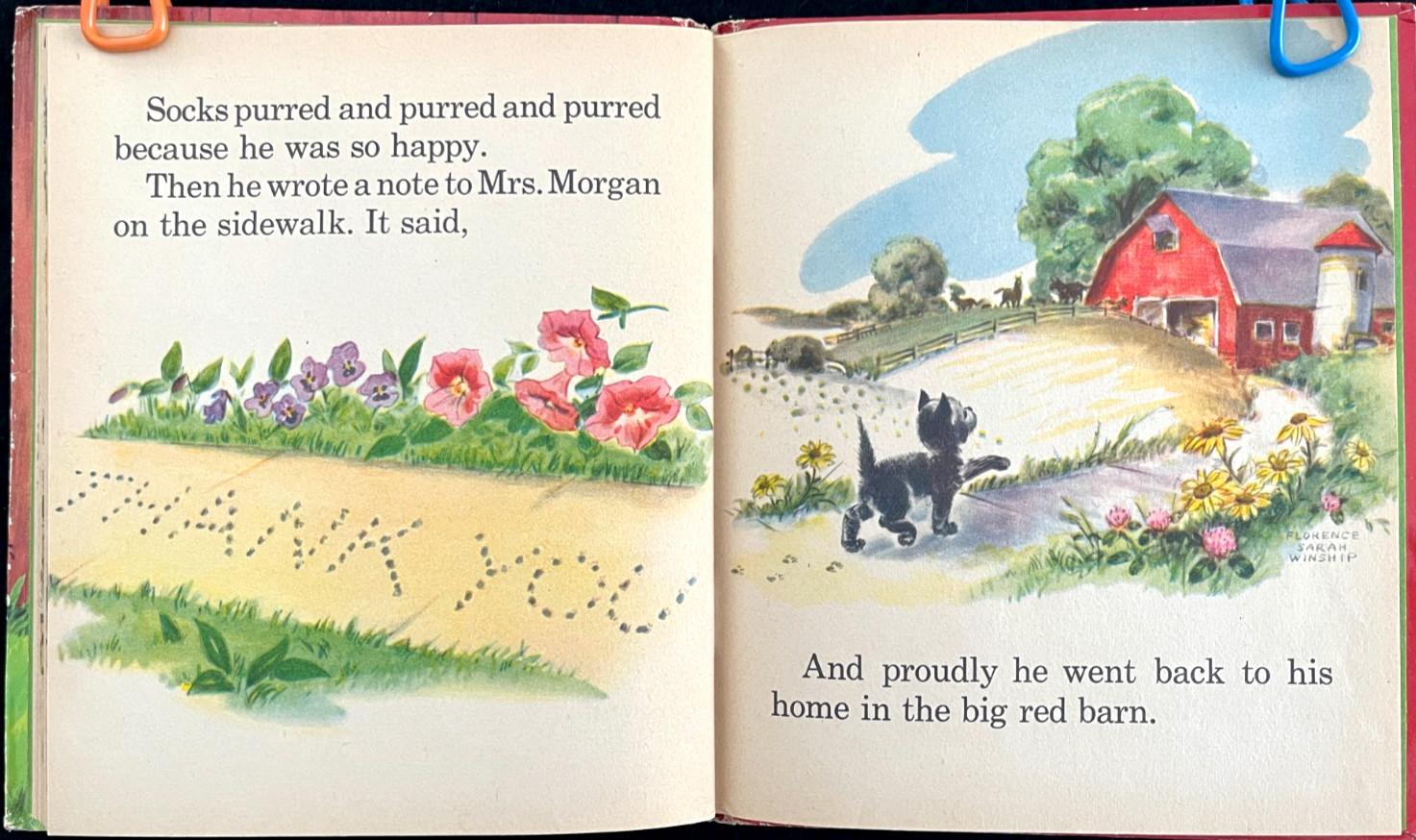 SOCKS ~ children’s 36p 1st ed. Whitman Tell-A-Tale Book ~ Florence Sarah Winship