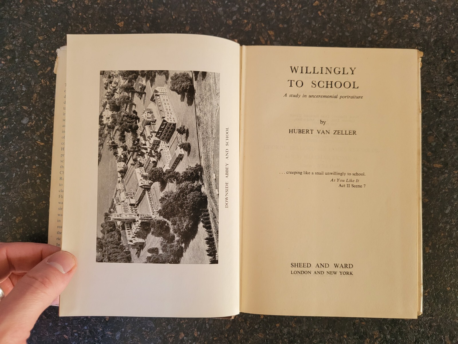 WILLINGLY TO SCHOOL by HUBERT VAN ZELLER – 1952 1st edition 1st Print Hardback