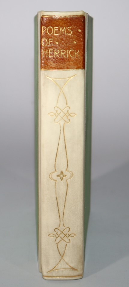 1910s Hesperides Poems by Robert HERRICK Vellum Bumpus Binding Life of Author