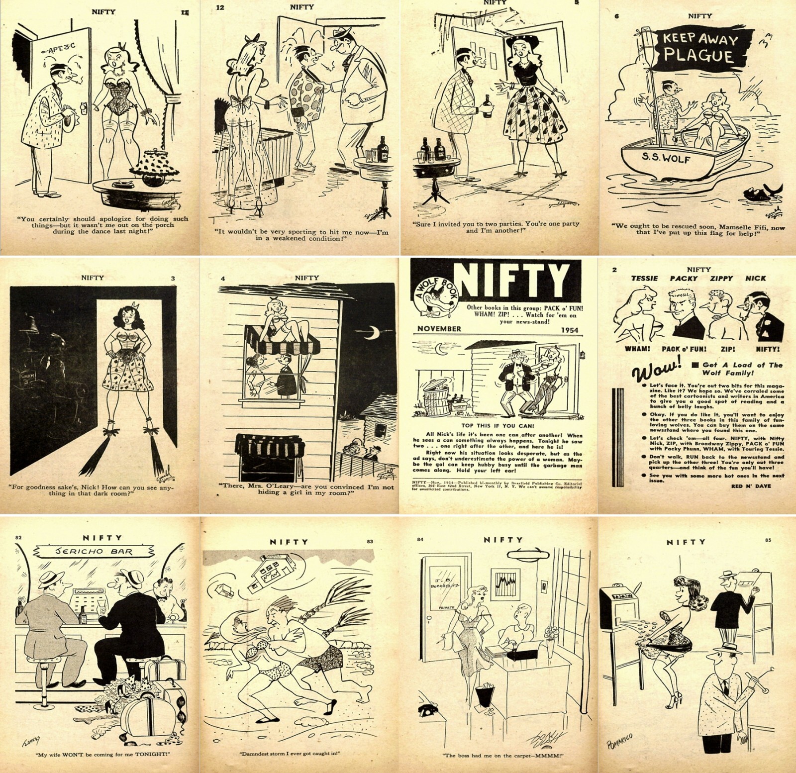 Nifty Gals & Gags – Humor Laughter Naughty Sexy Magazine – 8 Old Issues on DVD
