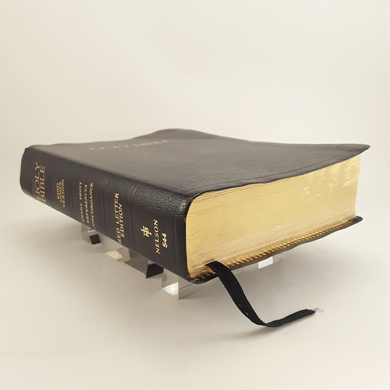 Holy Bible KJV Giant Print, Self-Pronouncing, Red Letter, Blk Leather Nelson 544