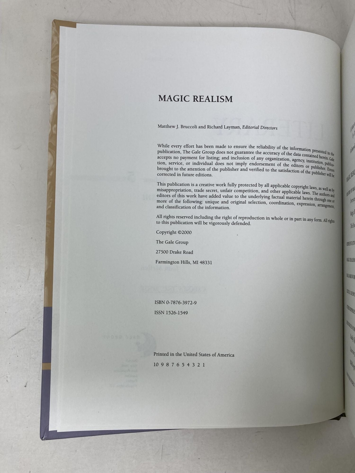 Literary Topics Magic Realism Vol 5 by Joan Mellen First 1st Edition LN HC 1999