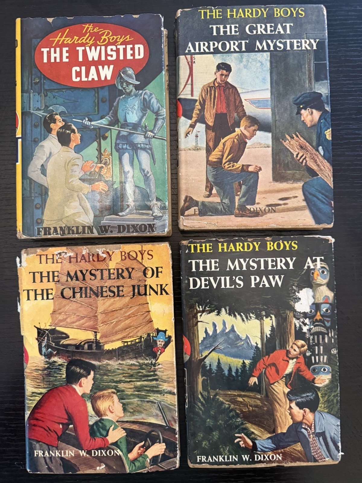Vintage Hardy Boys Lot 4 w Dust Jackets Twisted Claw Chinese Junk G&D