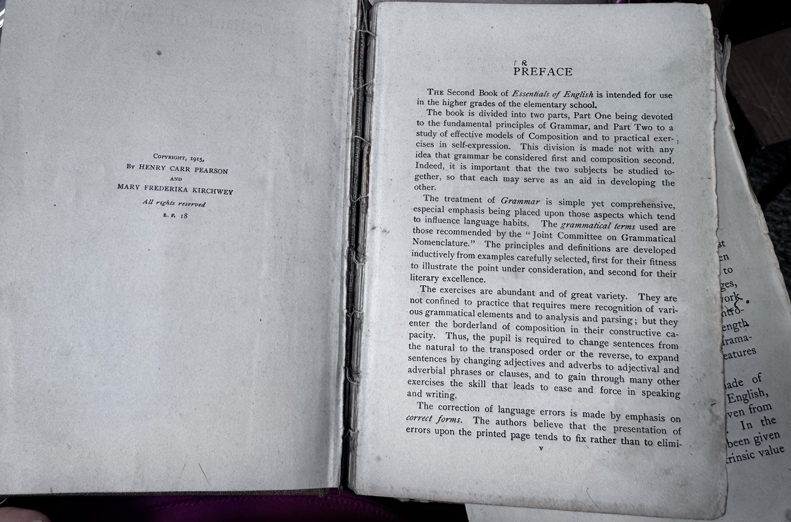 Pearson & Kirchwey Essentials of English First & Second Book (1915)