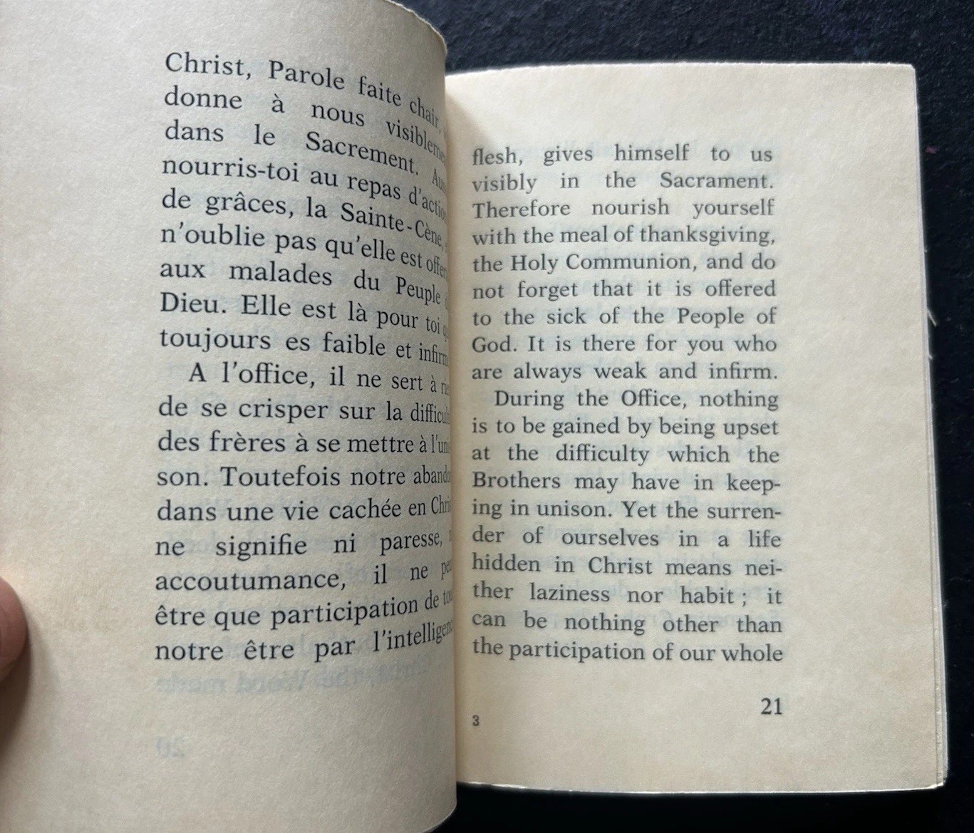 Vtg. 1961 The Rule of Taize Parallel French-English Religious Brotherhood Text