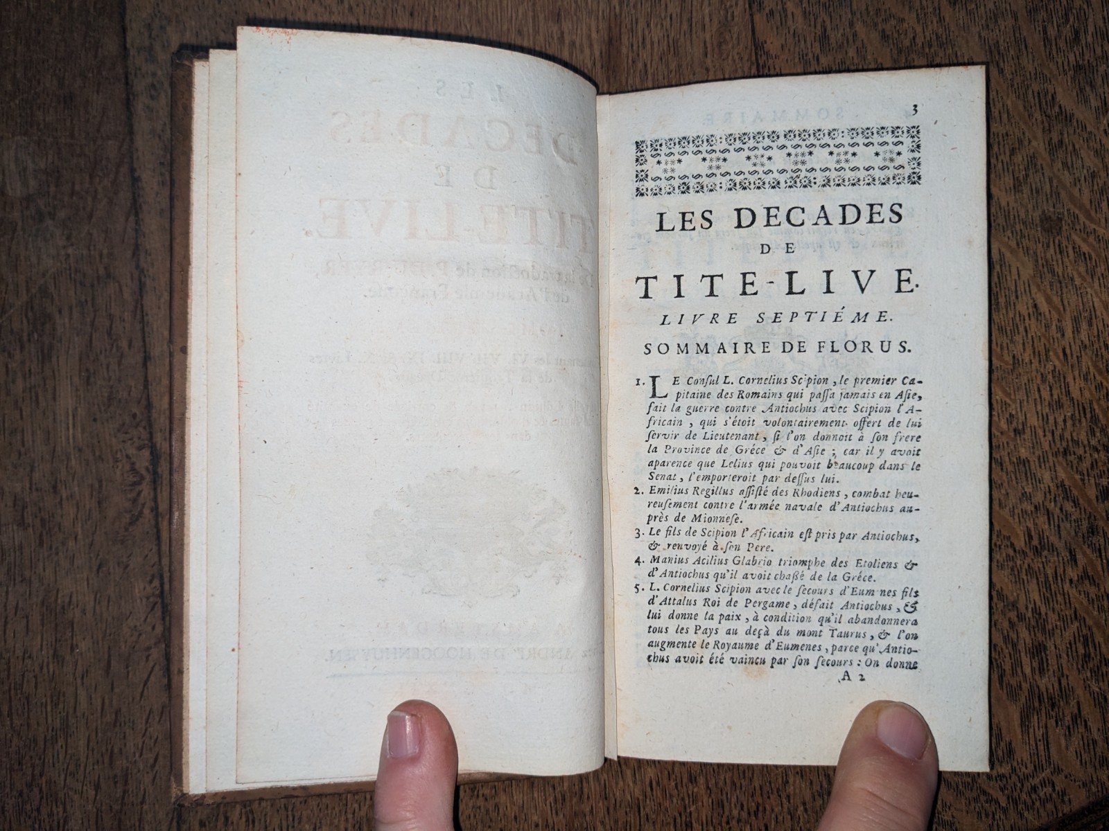 antique book – Du Ryer – Les décades de Tite-Live T 7 – 1722