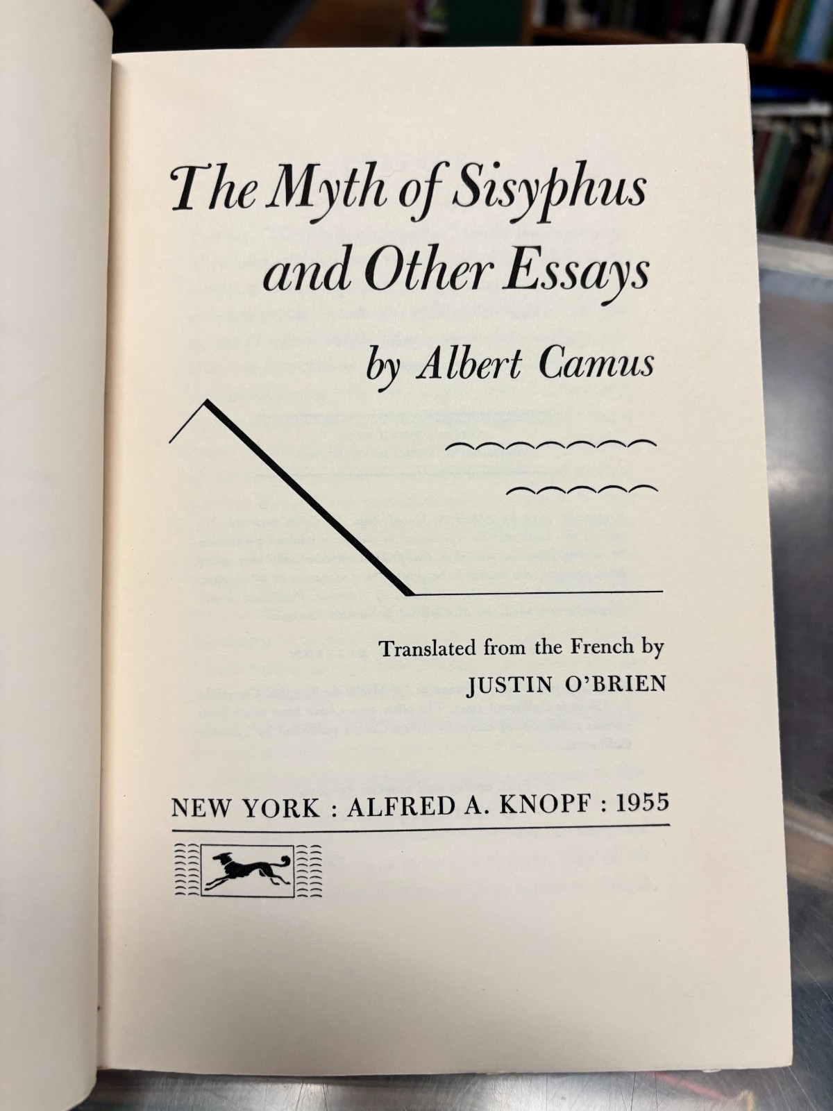 The Myth Of Sisyphus by Albert Camus First American Edition 1955 HC/DJ