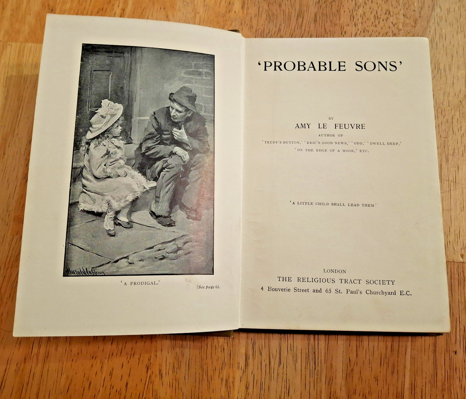 c1900 Probable Sons by Amy Le Feuvre Christian Juvenile Fiction Book Religious H