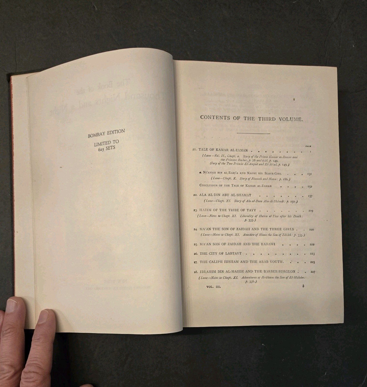 The Book of a Thousand Nights and a Night Vol II Part I 625 Sets 1885-1888