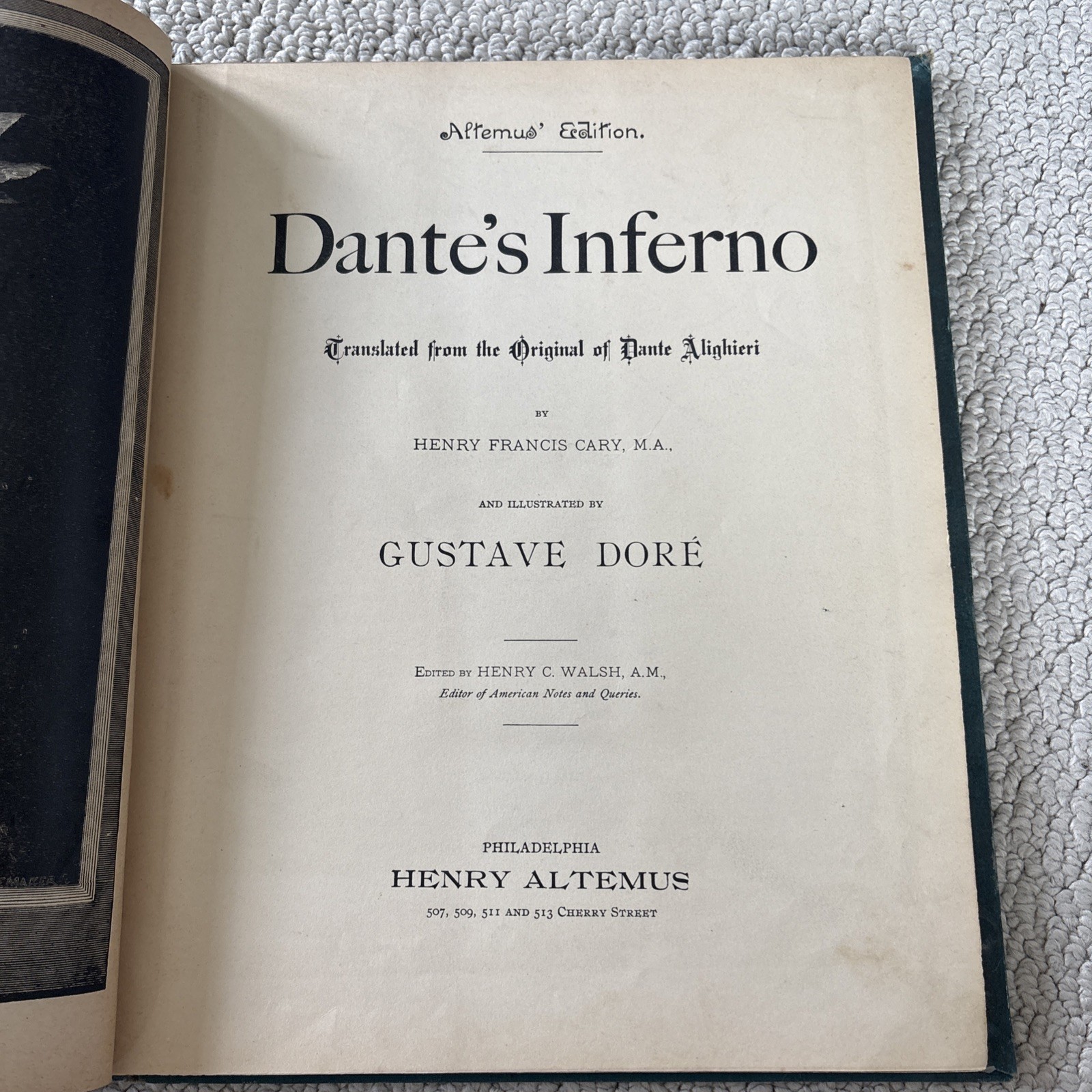 Dante’s Inferno Illustrated by Gustave Dore c. 1890 Altemus Edition Vintage Book