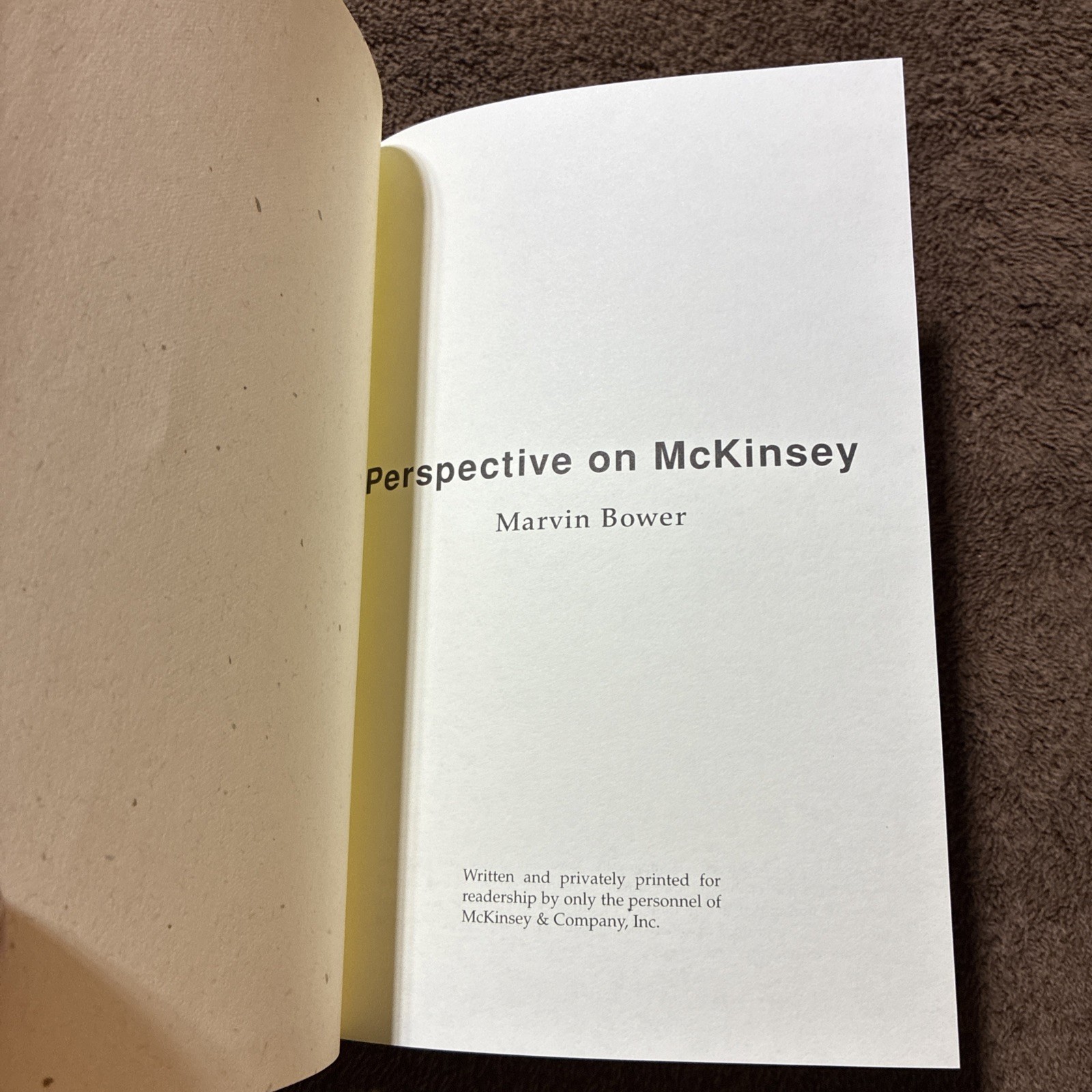 Perspective on McKinsey by Marvin Bower 2004 HC / DJ