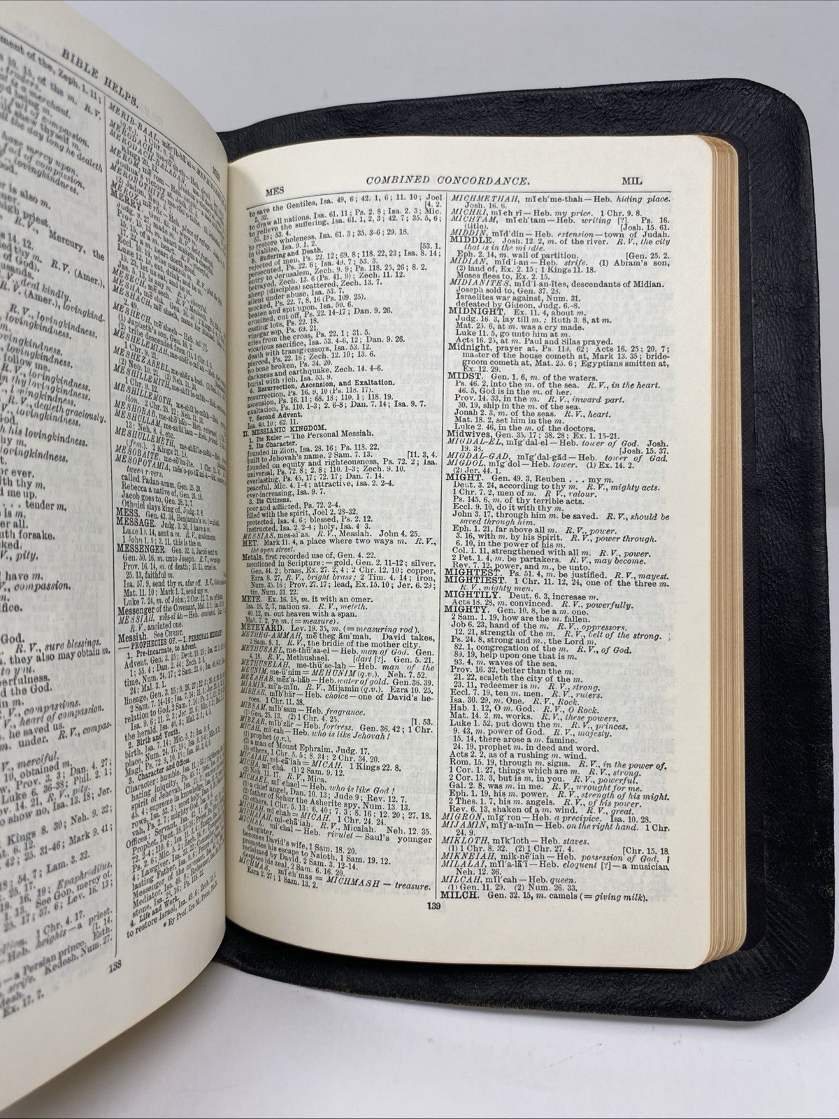 Vintage 1950s Thomas Nelson Pronouncing Holy Bible KJV Black Leather Concordance