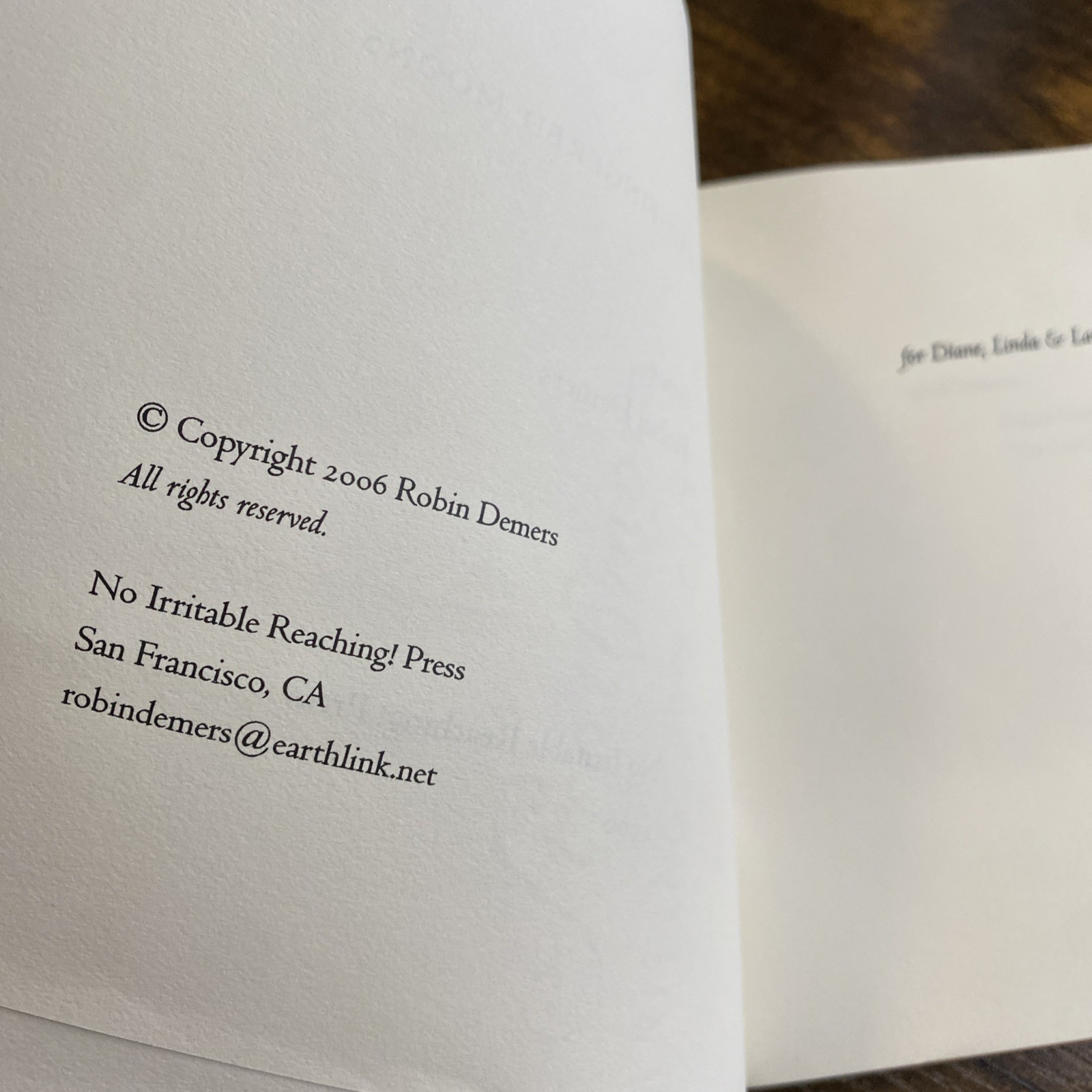 Signed Limited Edition Robin Demers Two Red-Fingered Moons 2006 Chapbook #71/250