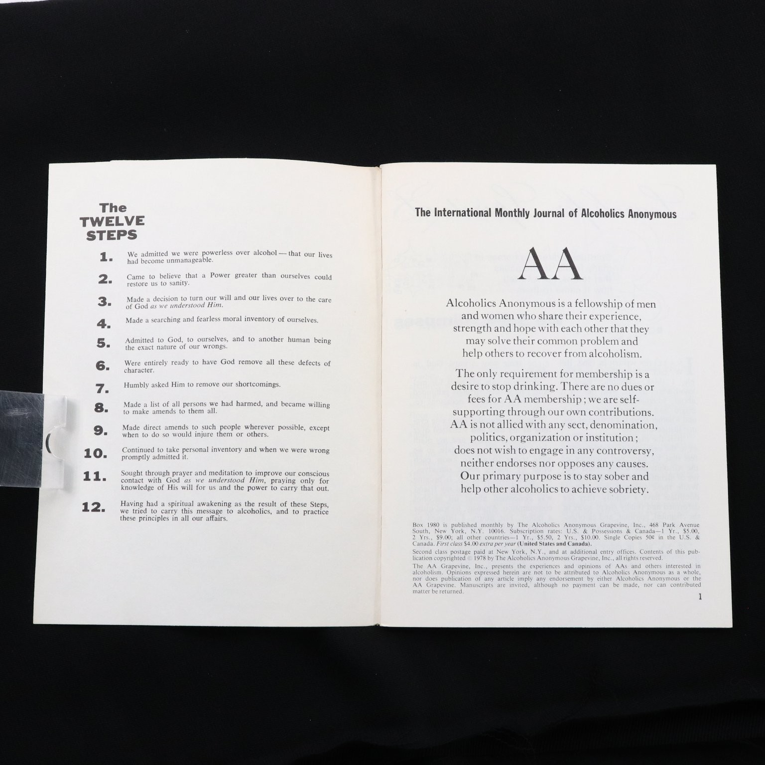 AA Grapevine April 1978 Vol 34 No 11 Serenity Prayer Alcoholics Anonymous