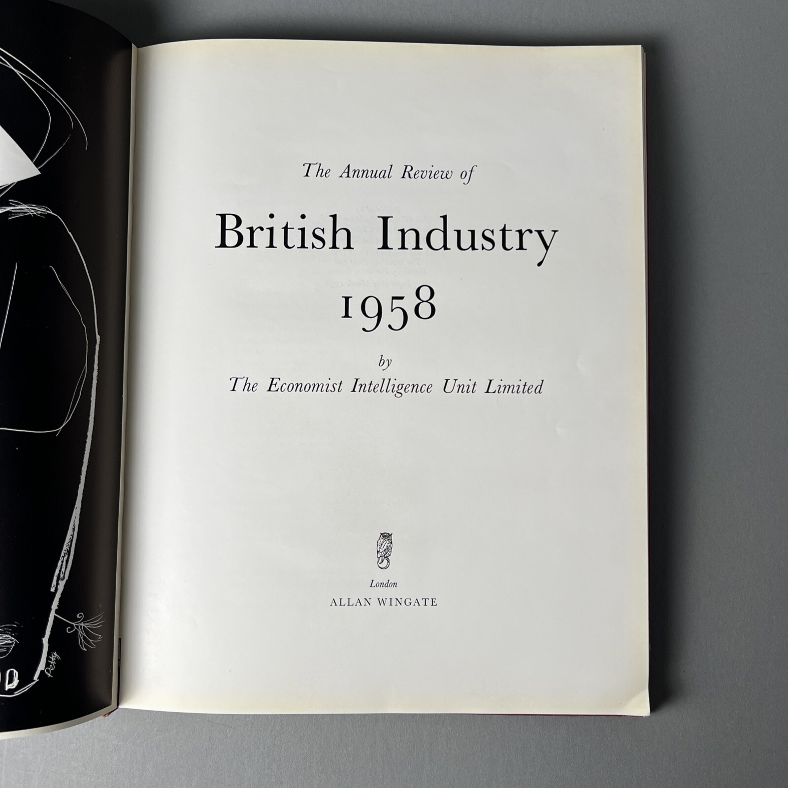 1958 Annual Review of British Industry Economist Intelligence Unit Signed Letter