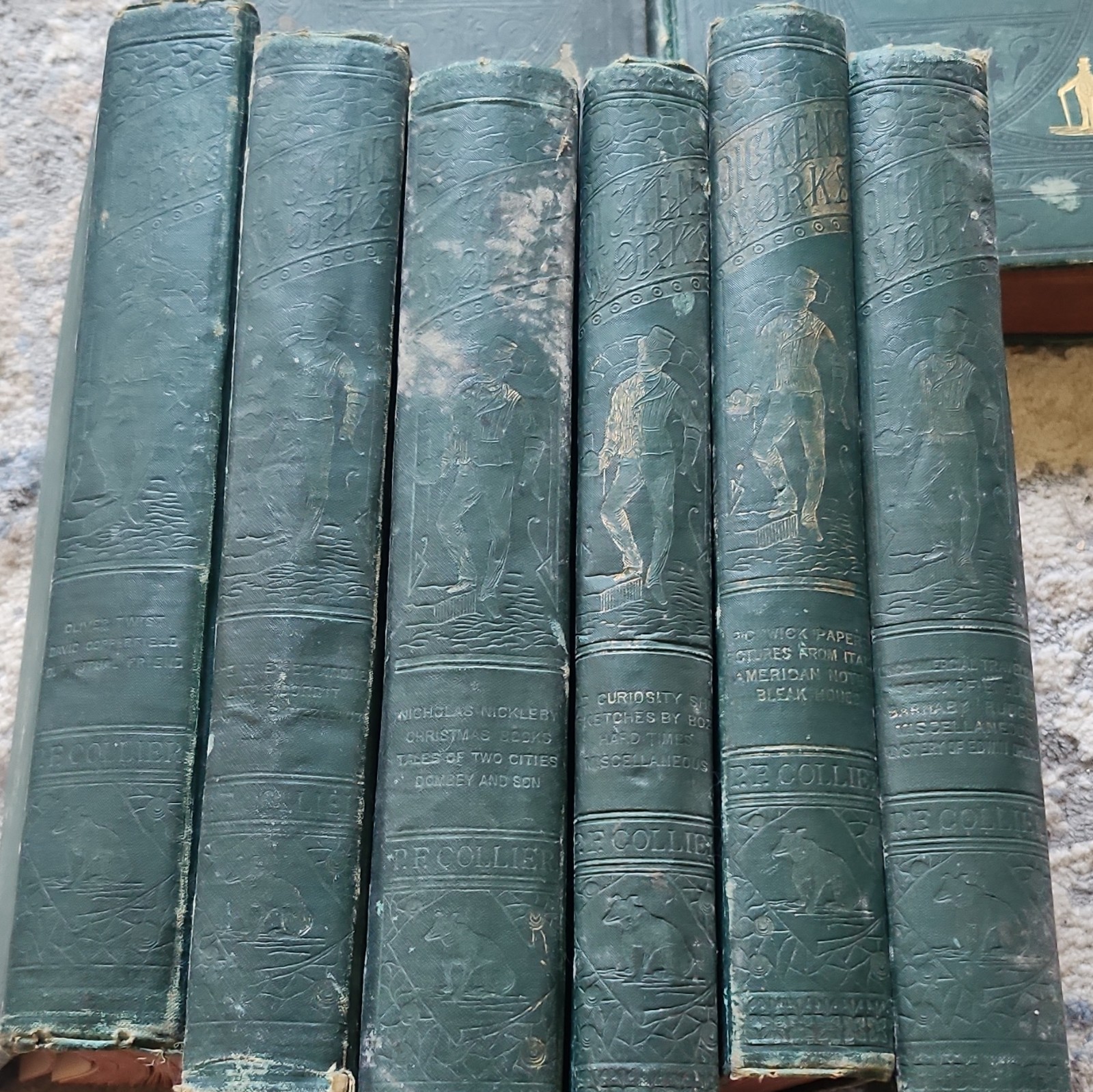 Charles Dickens Works Vol 1-6 matching set + 3 duplicate volumes = 9 books total