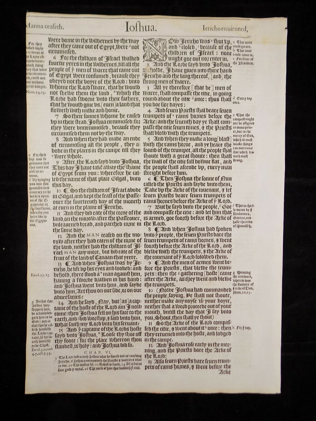 1583 Noblest Geneva Bible Folio- Book of Joshua Leaves- YOU PICK