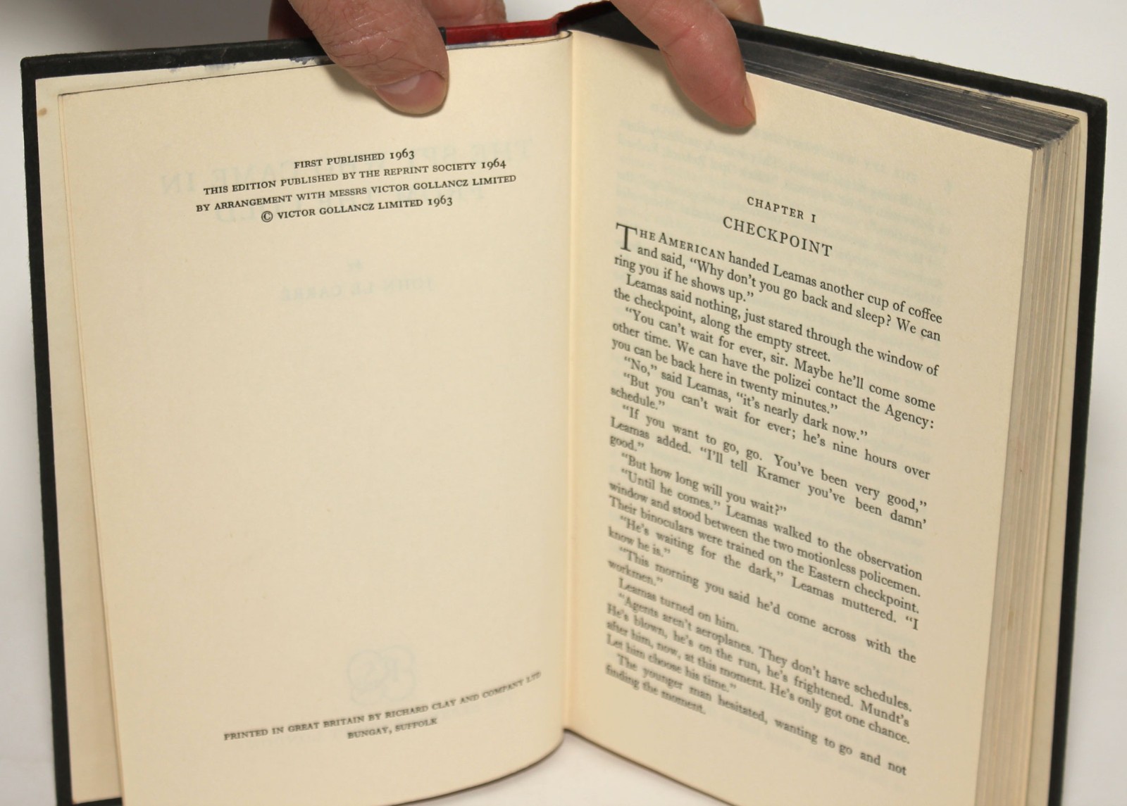 THE SPY WHO CAME IN FROM THE COLD by John Le Carre – Reprint Society 1964 HC/DJ