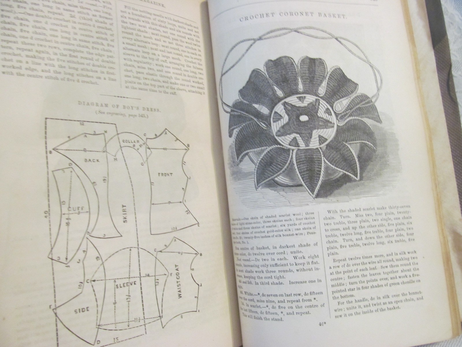 c1859 GODEYS LADYS BOOKS~2 Volumes Full Year~Antique Hand Tinted Fashion Prints
