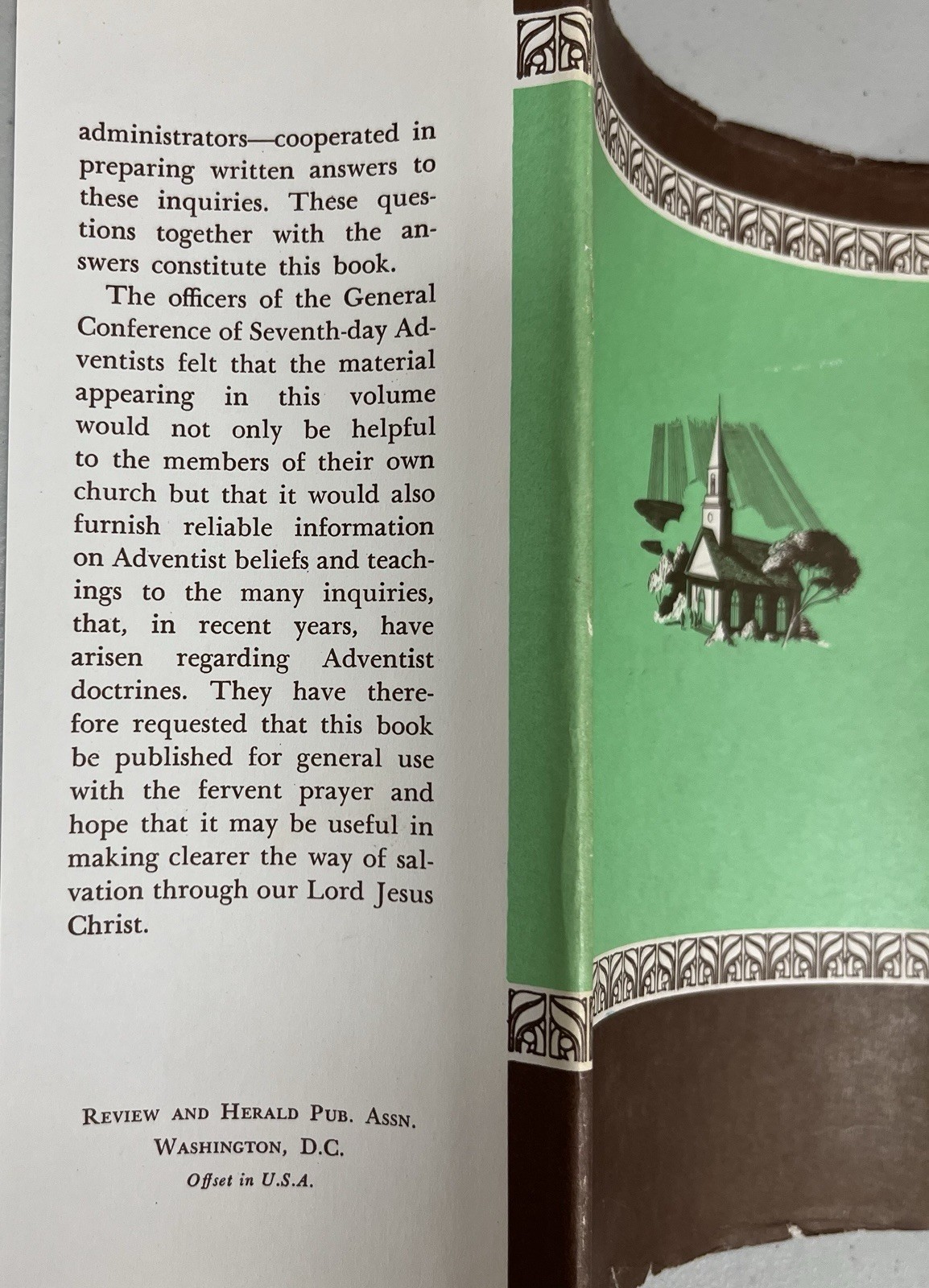 VINTAGE Seventh-day Adventists Answer QUESTIONS ON DOCTRINE 1957 1st Ed, HC, DJ