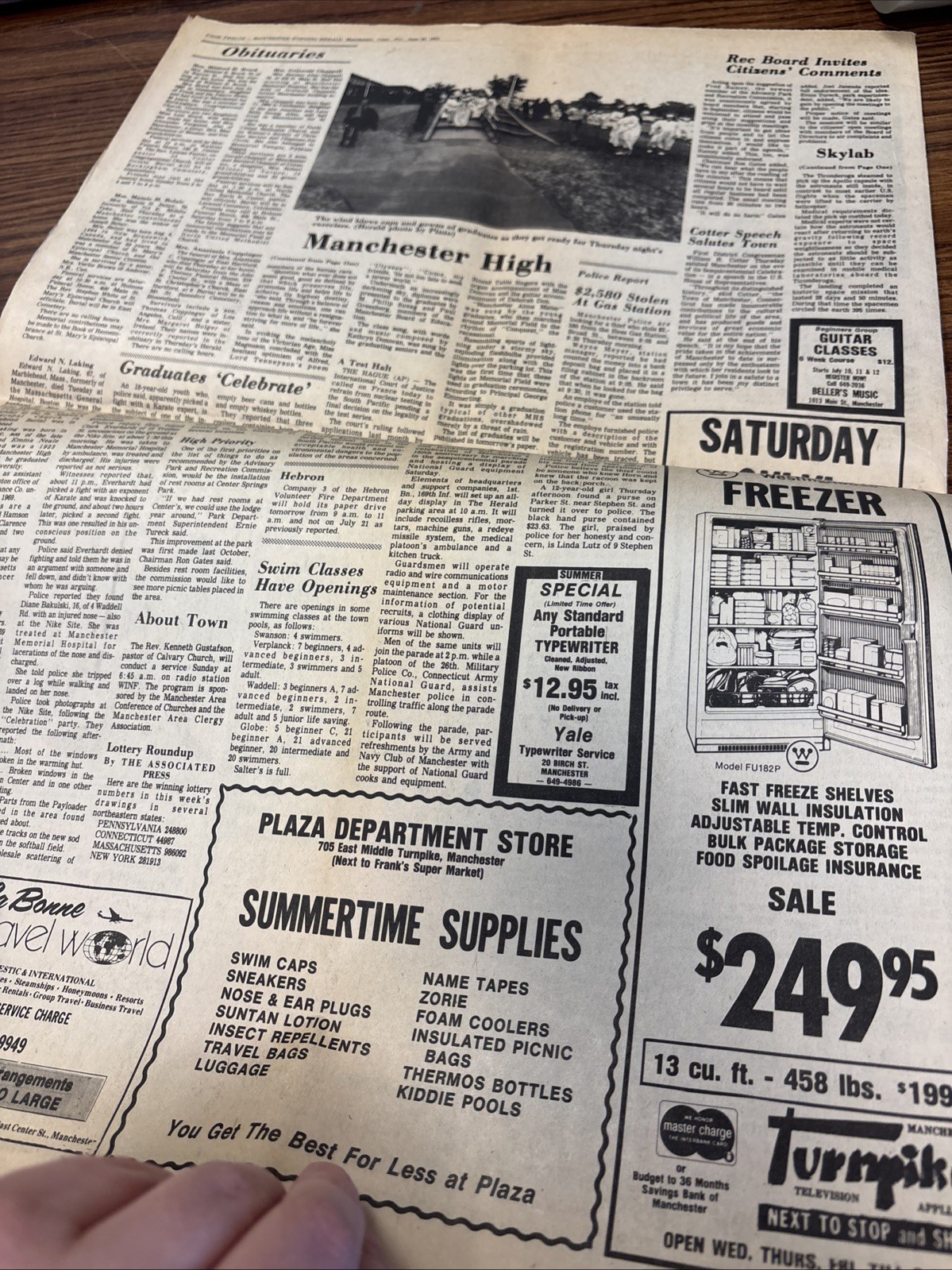 Manchester CT Sesquicentennial Week – 1973 Evening Herald Newspaper CT History